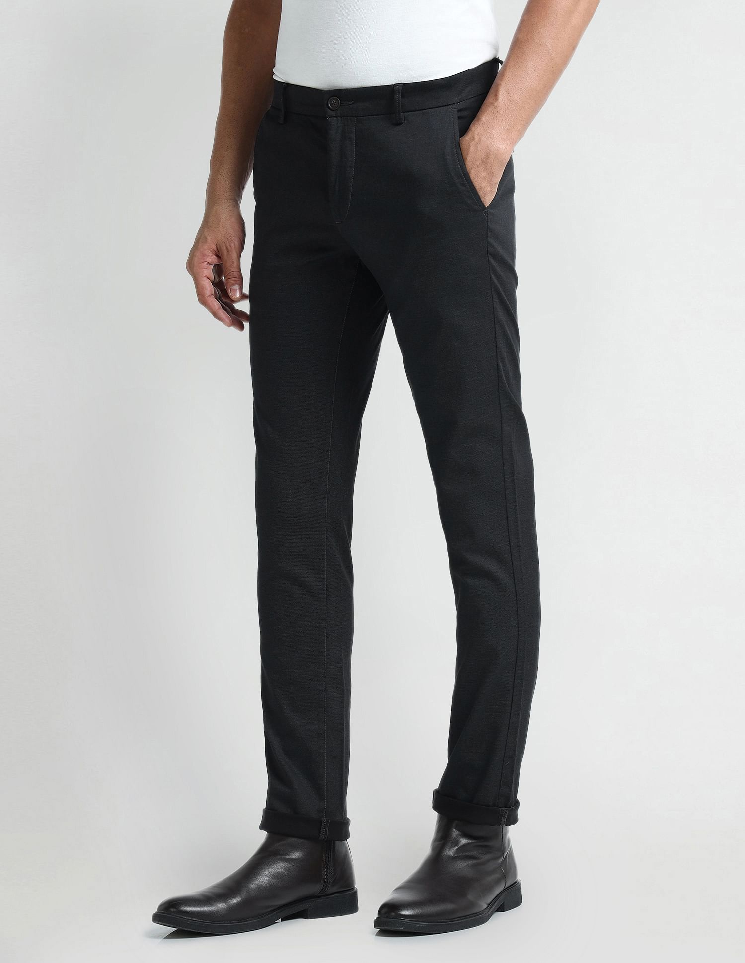 Arrow Sport Slim Fit Geometric Patterned Trousers