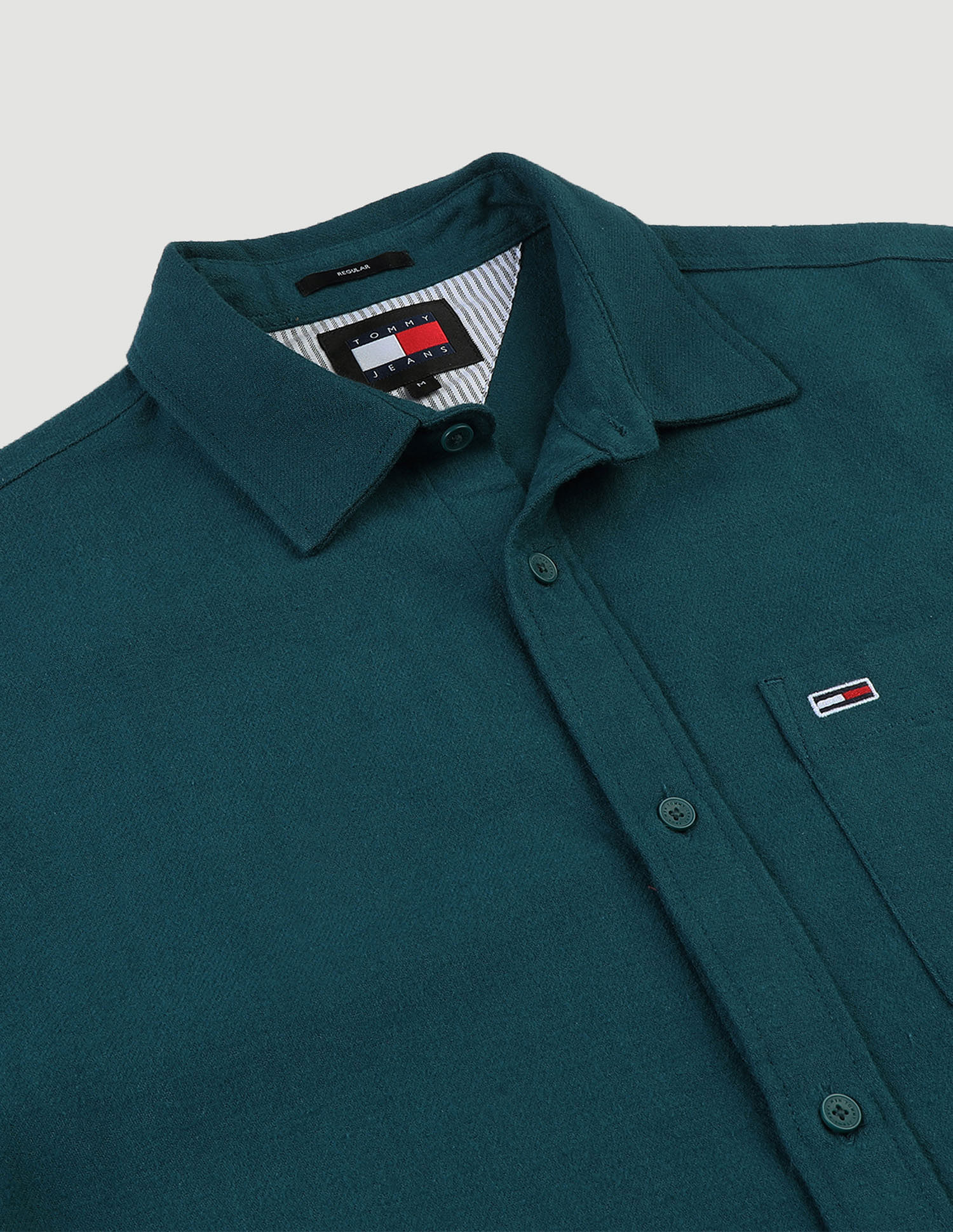 Tommy Hilfiger Solid Cotton Flannel Shirt