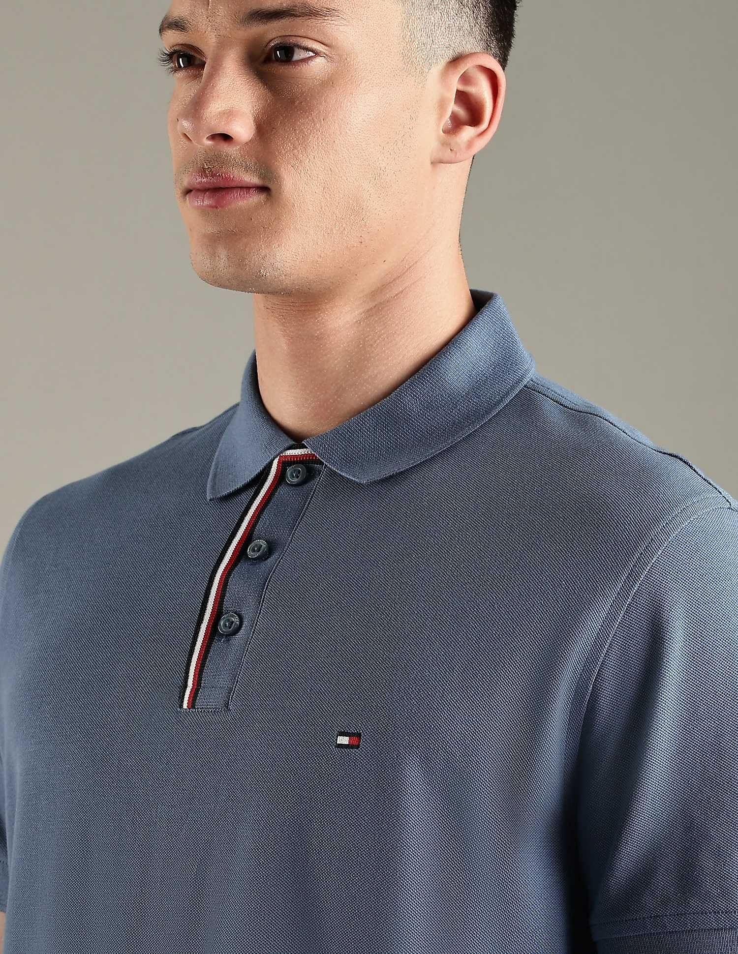 Tommy Hilfiger Solid Regular-Fit Cotton Polo Shirt