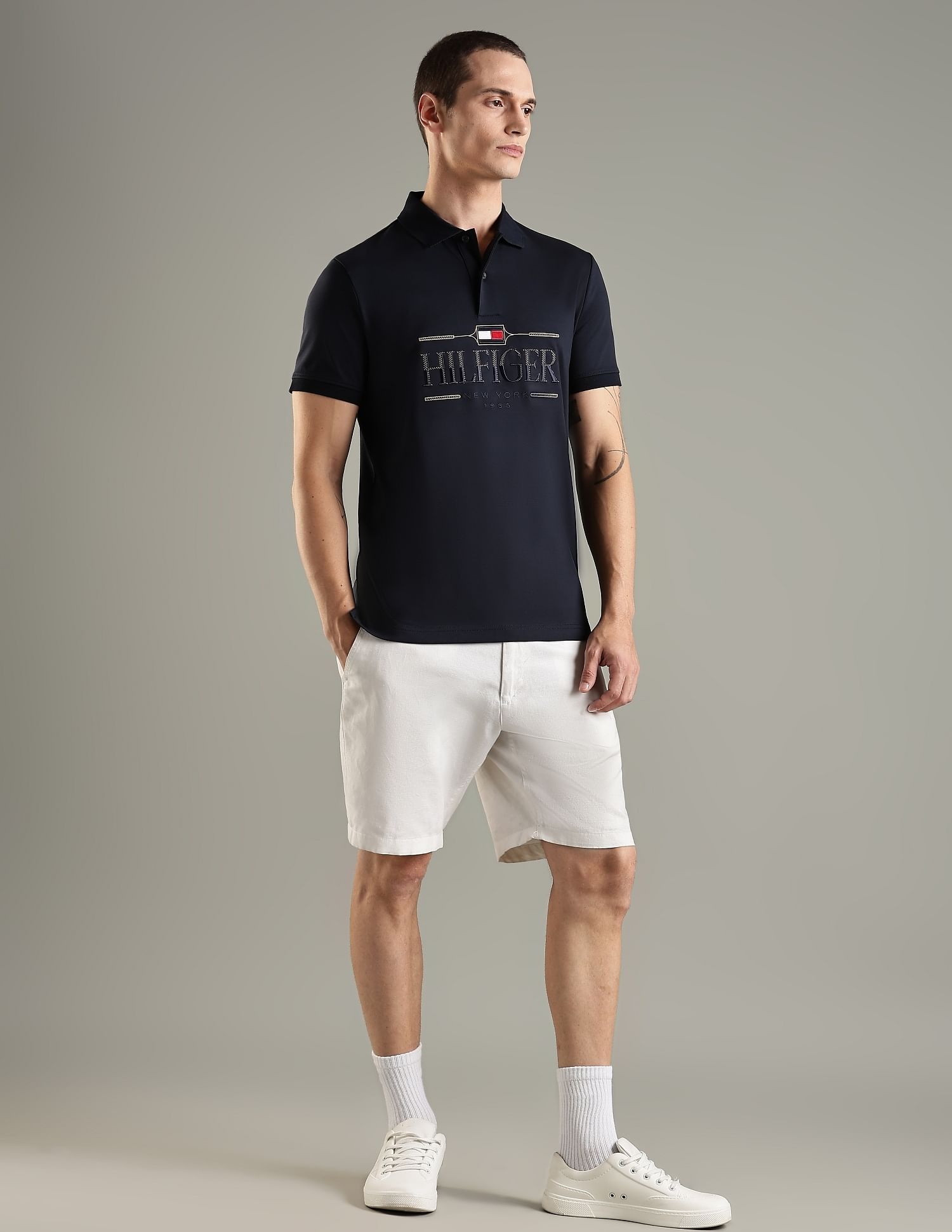 Tommy Hilfiger Embroidered Logo Regular Fit Cotton Polo T-Shirt