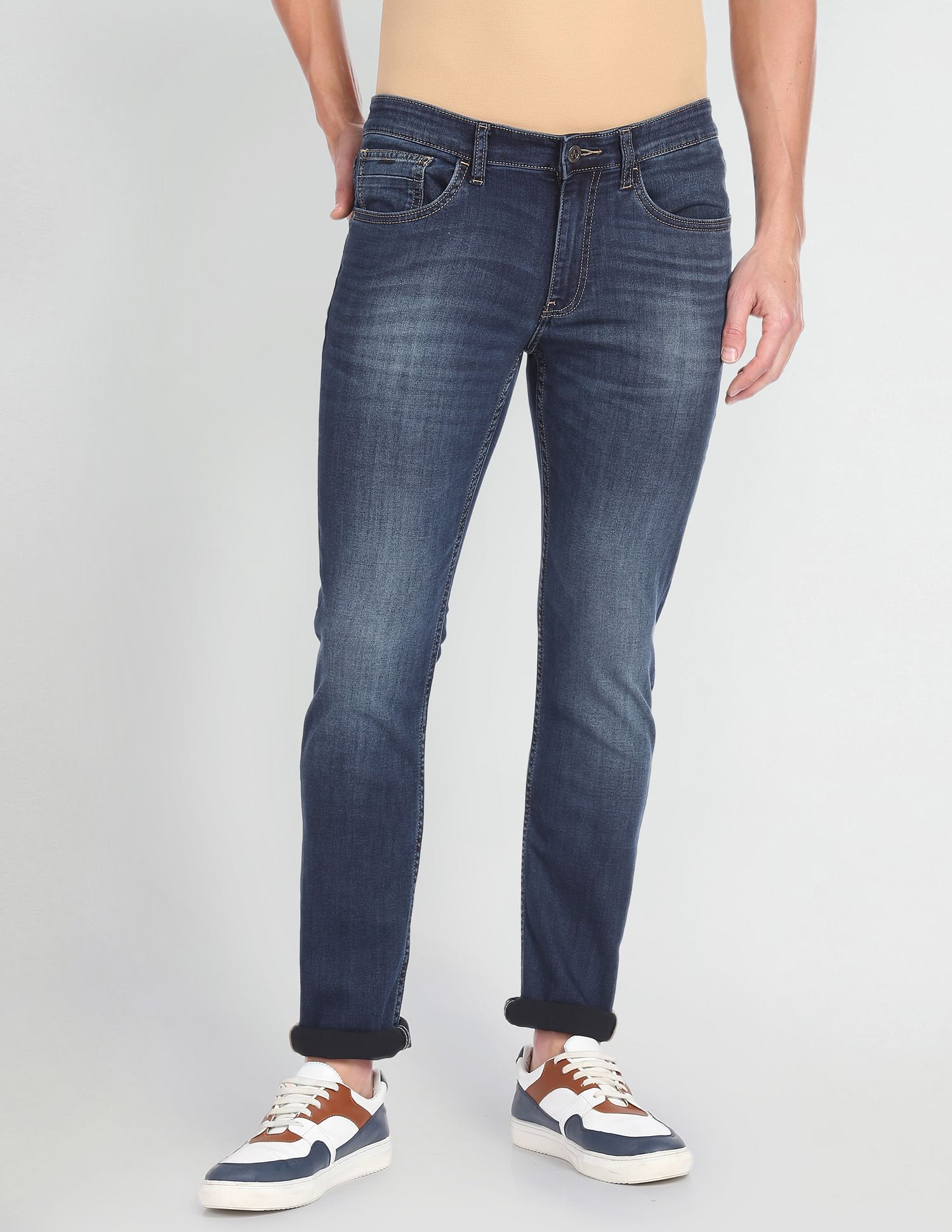 Arrow Sports Jameson Slim Fit Stone Wash Jeans