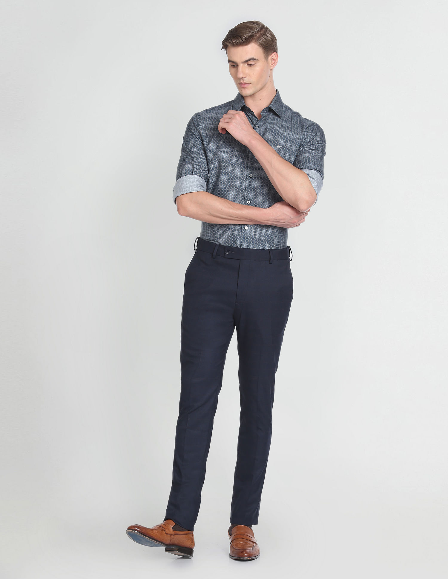Arrow Geometric Sateen Formal Shirt