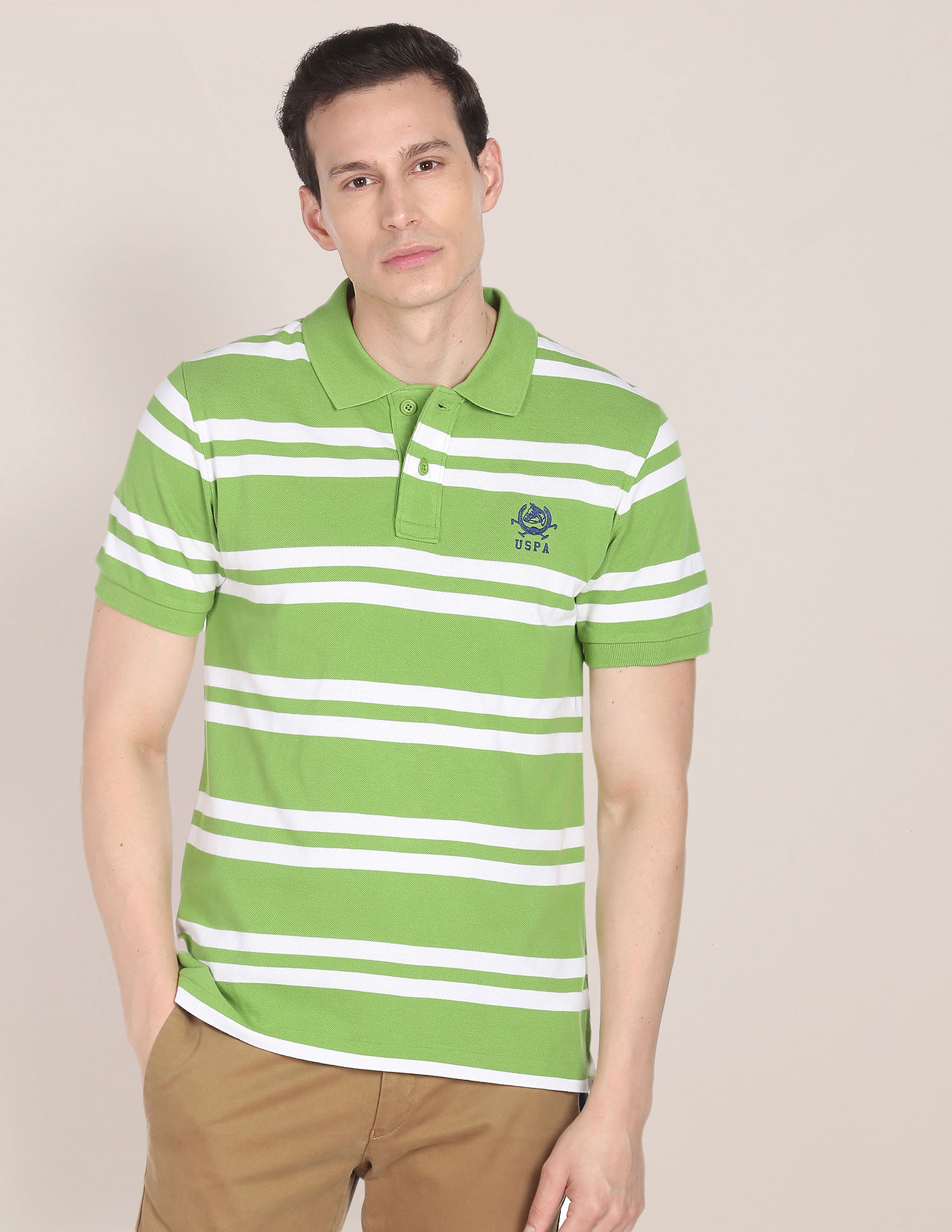 U.S. Polo Assn. Horizontal Stripe Cotton Polo Shirt