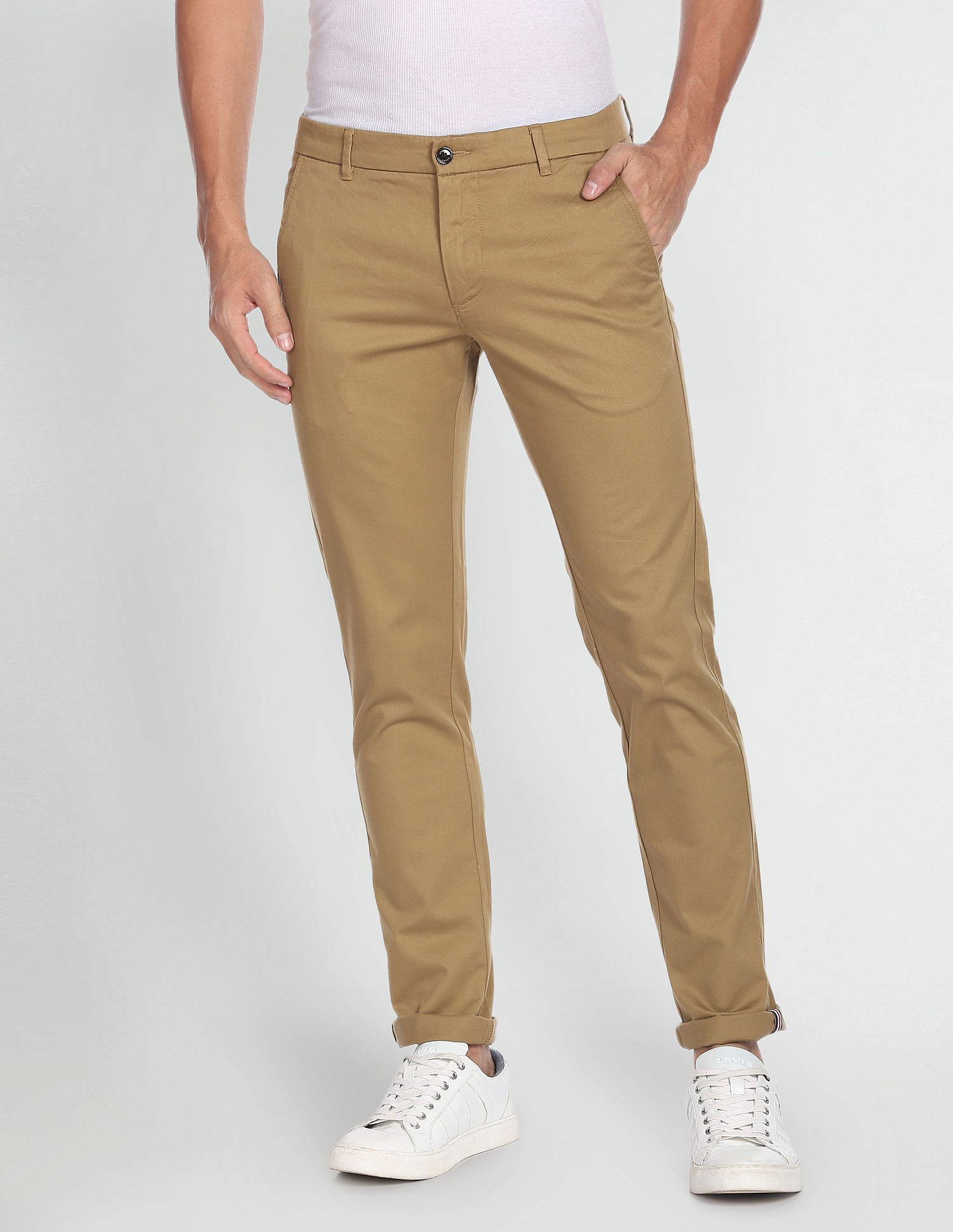 Buy Arrow Sport Khaki Regular Fit Trousers from top Brands at Best Prices  Online in India  Tata CLiQ