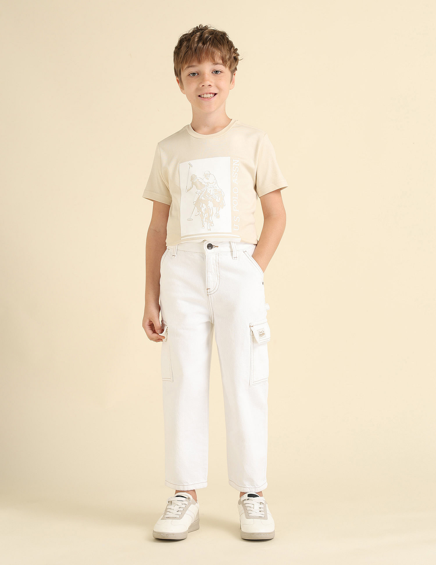 U.S. Polo Assn. Kids Boys Mid Rise Baggy Fit Jeans