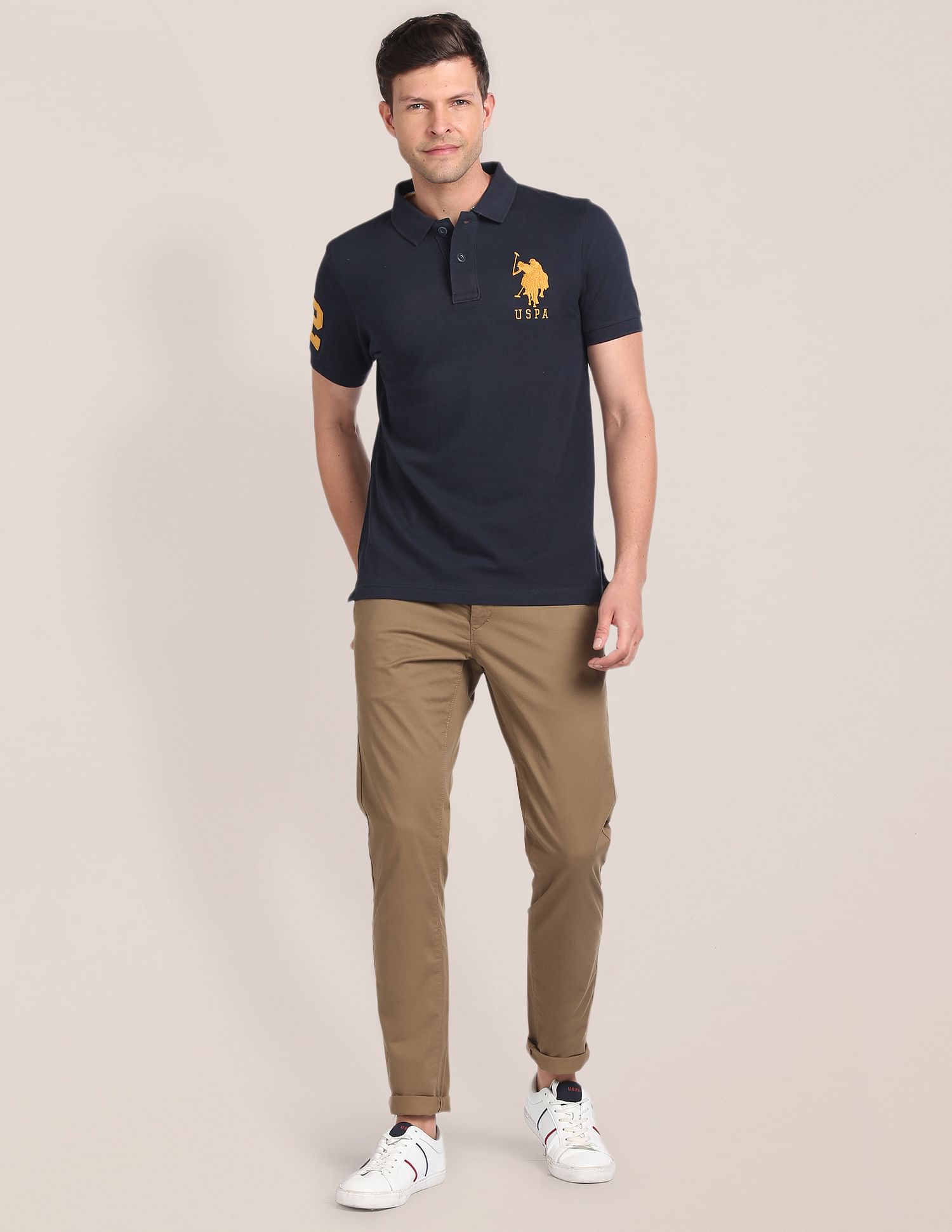 U.S. Polo Assn. Austin Trim Regular Fit Geometric Trousers