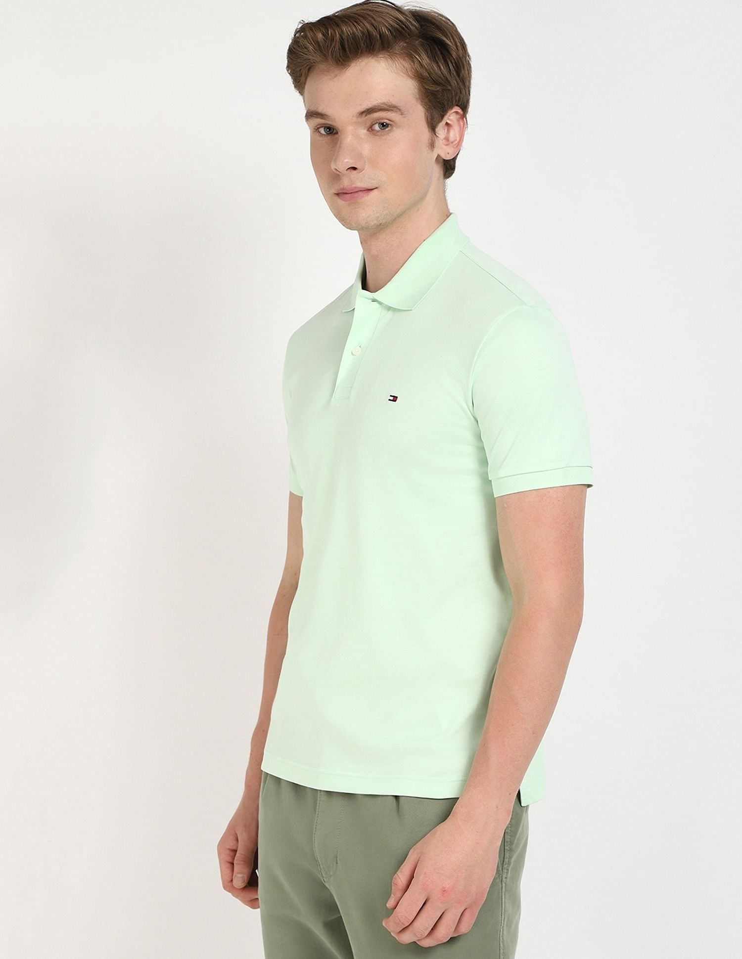 Tommy Hilfiger Solid Regular-Fit Cotton Polo Shirt