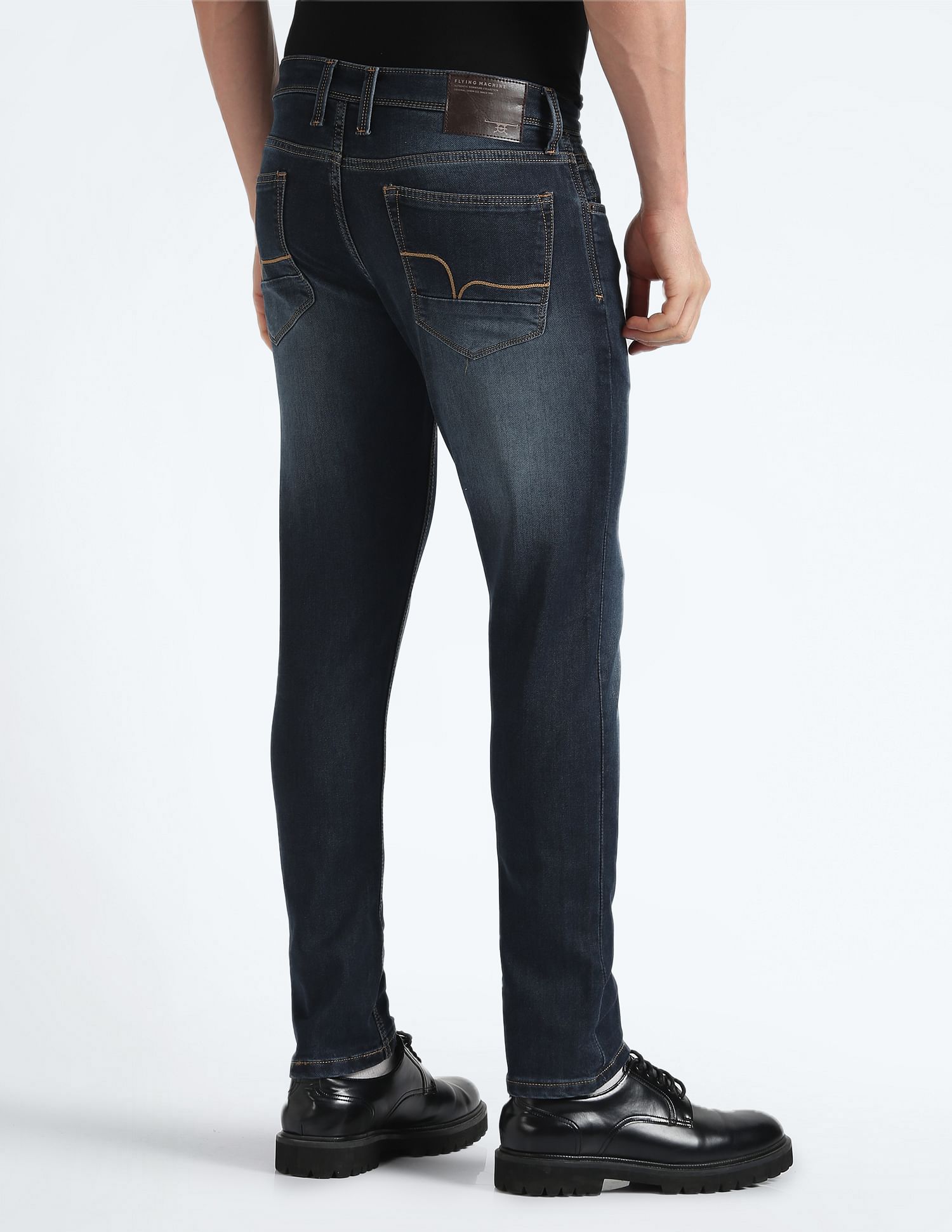 Flying Machine Mid Rise Stone Wash Jeans