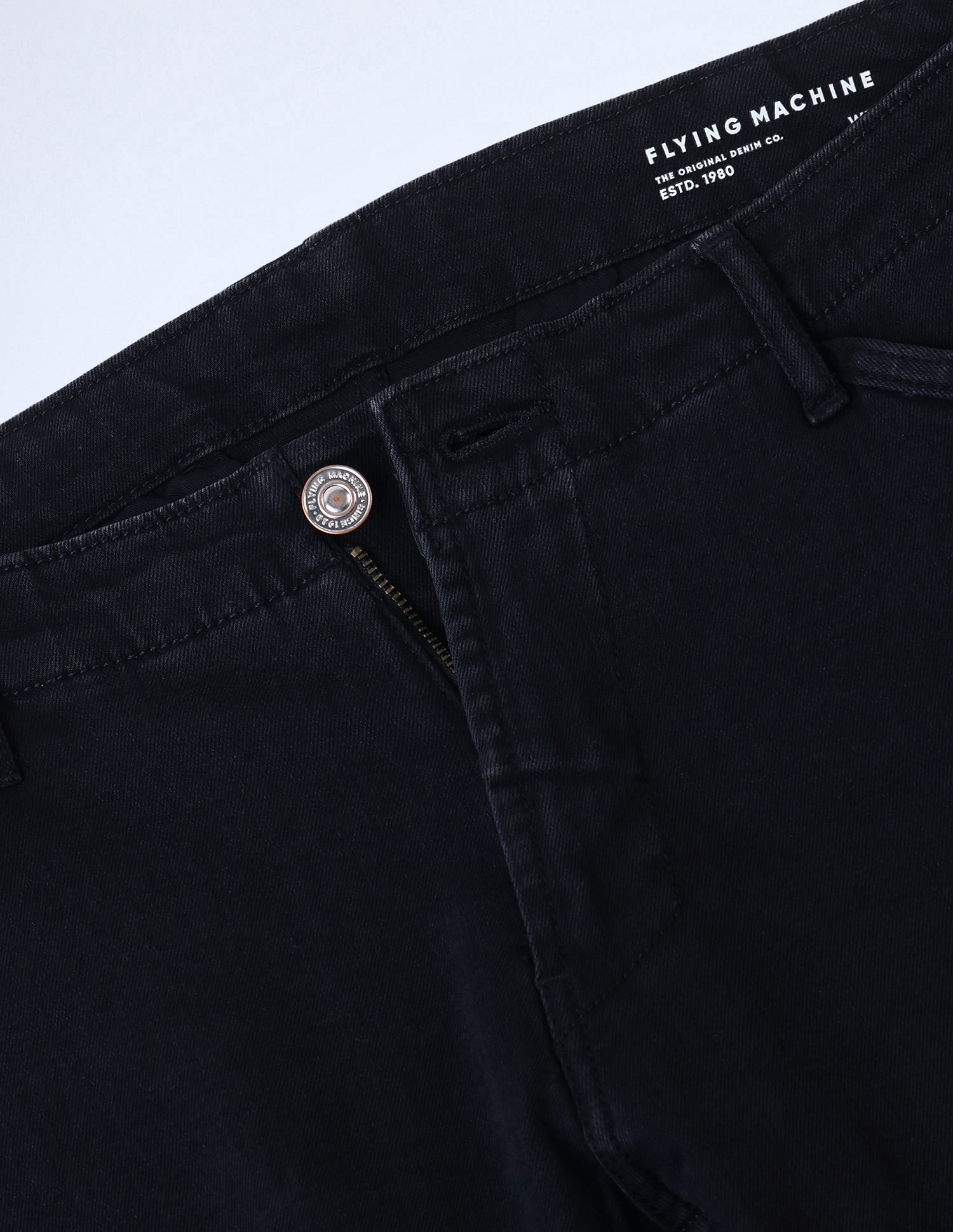 Flying Machine Cobain Loose Fit Black Jeans