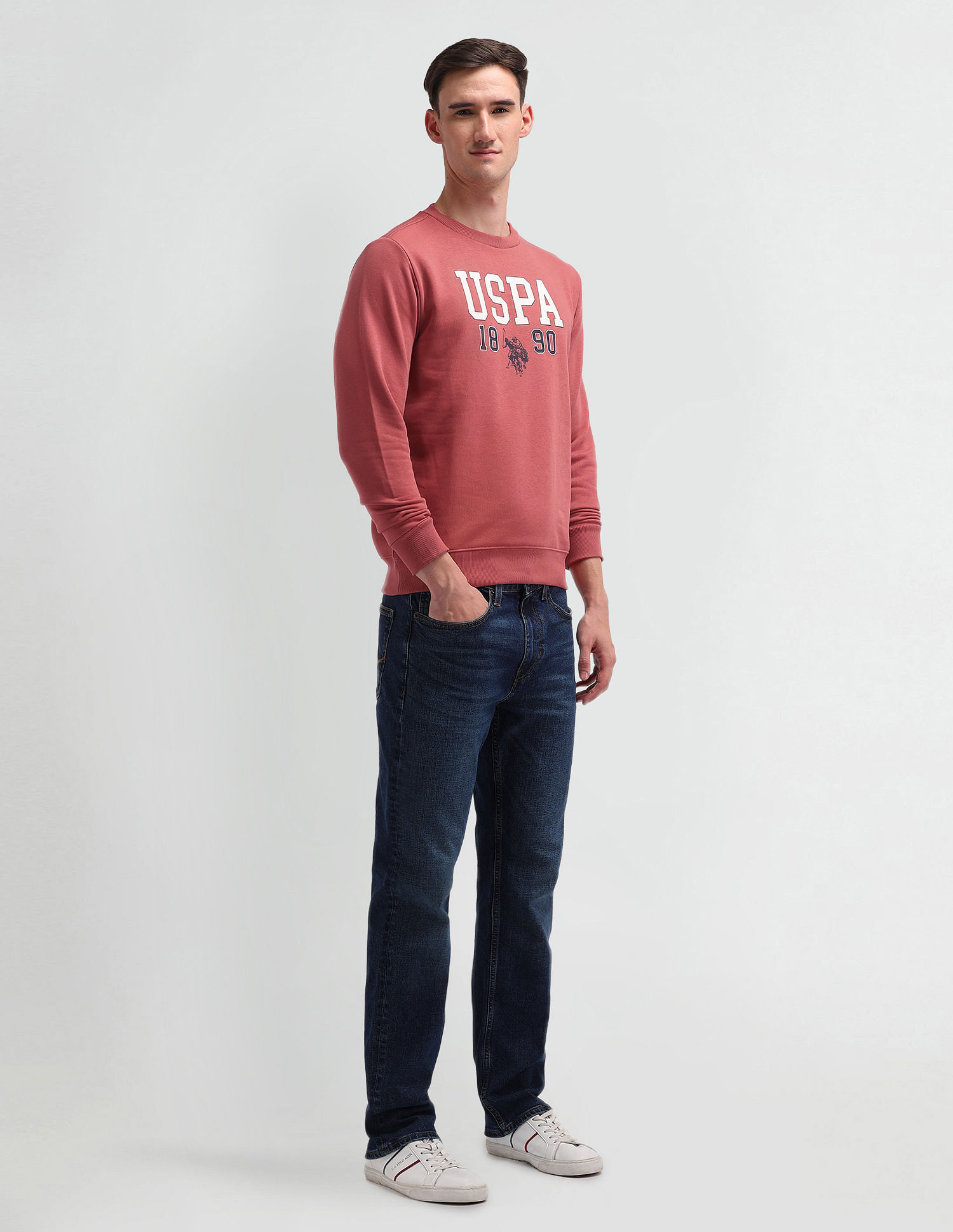 U.S. Polo Assn. Denim Co. Crew Neck Brand Printed Sweatshirt
