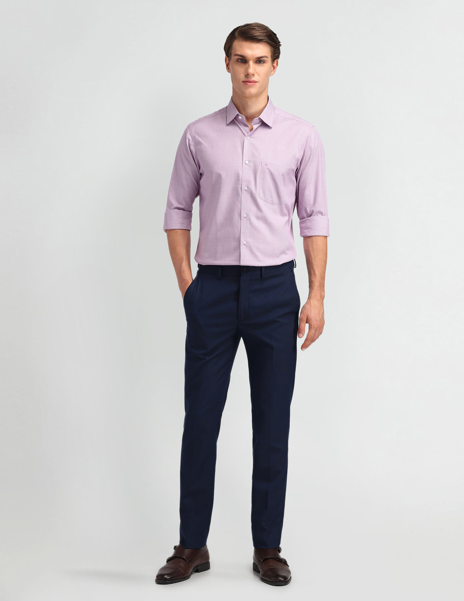 Arrow Liberty Classic Fit Micro Checked Shirt