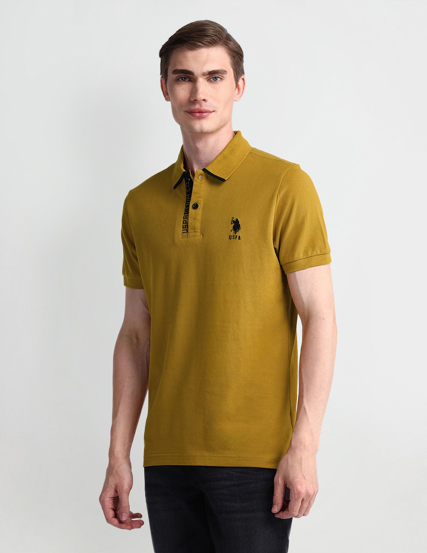 U.S. Polo Assn. Denim Co. Muscle Fit Solid Polo Shirt