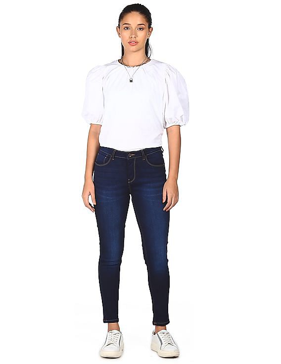 Flying Machine Women Mid Rise Wash Jeans