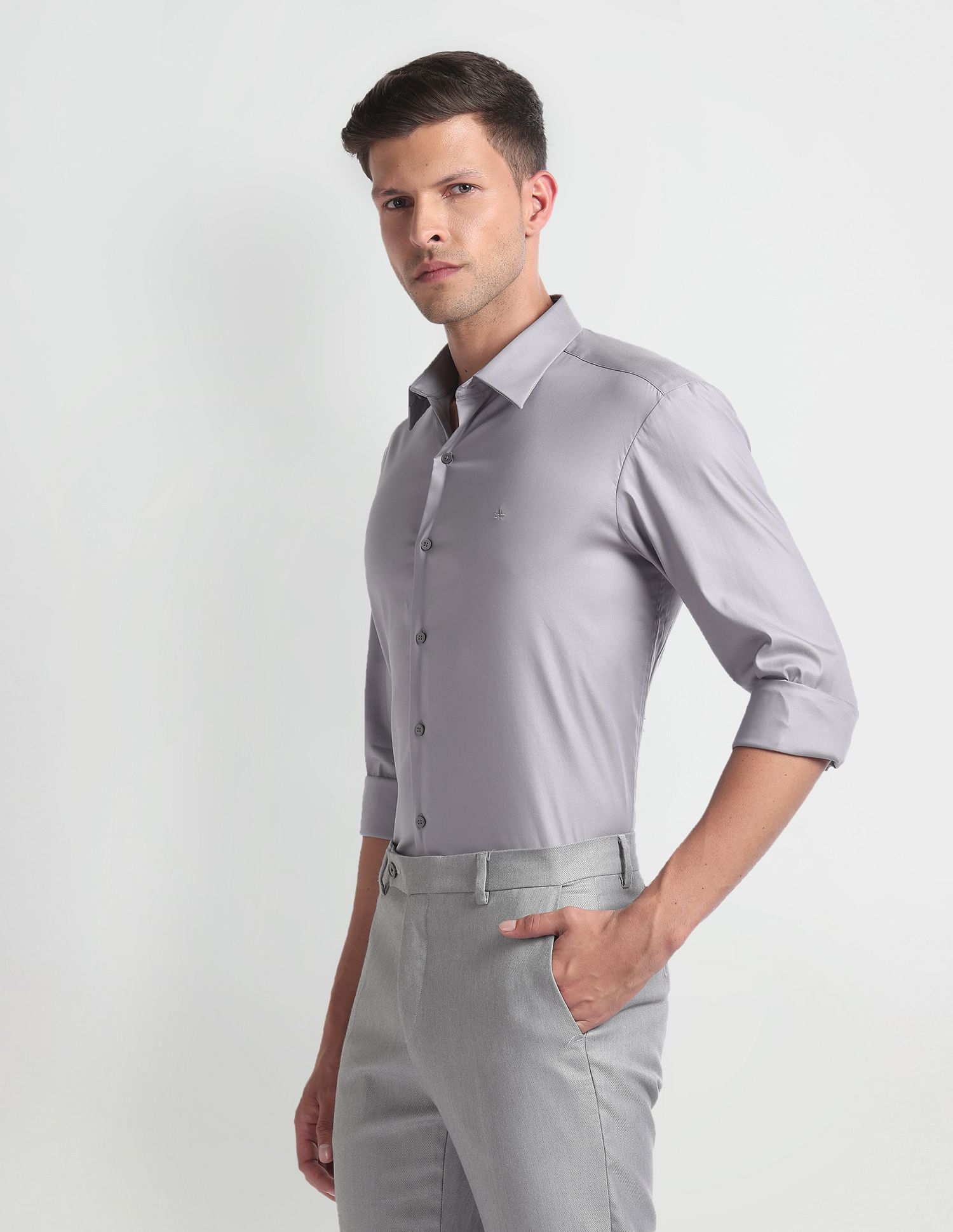 Arrow Newyork Cotton Nylon Slim Fit Shirt