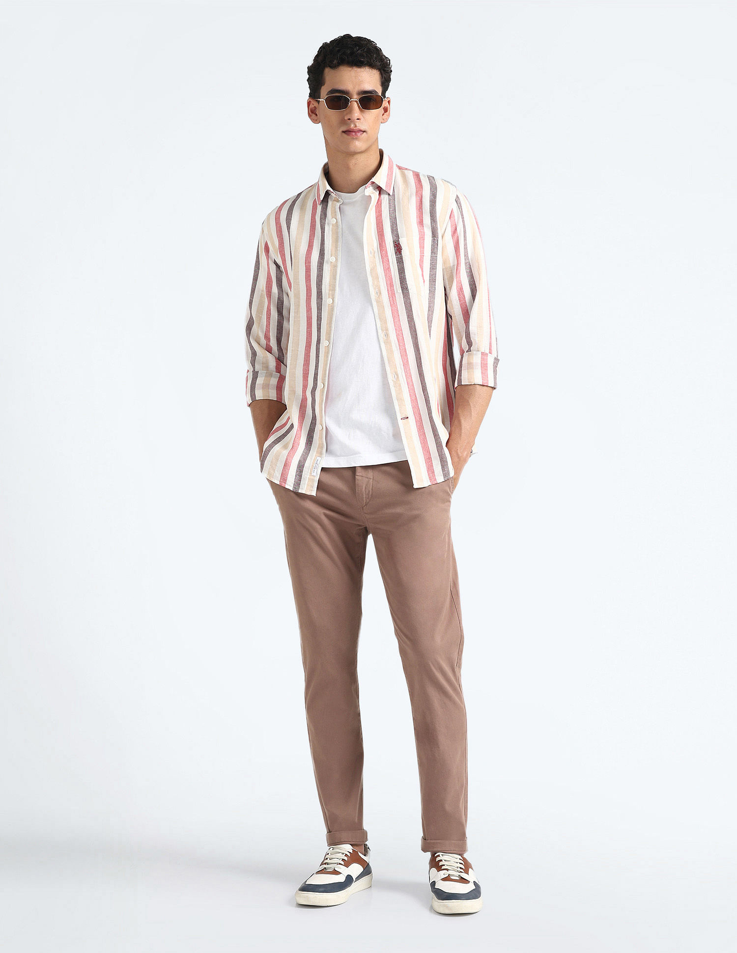 Flying Machine Slash Slim Tapered Fit Solid Chinos