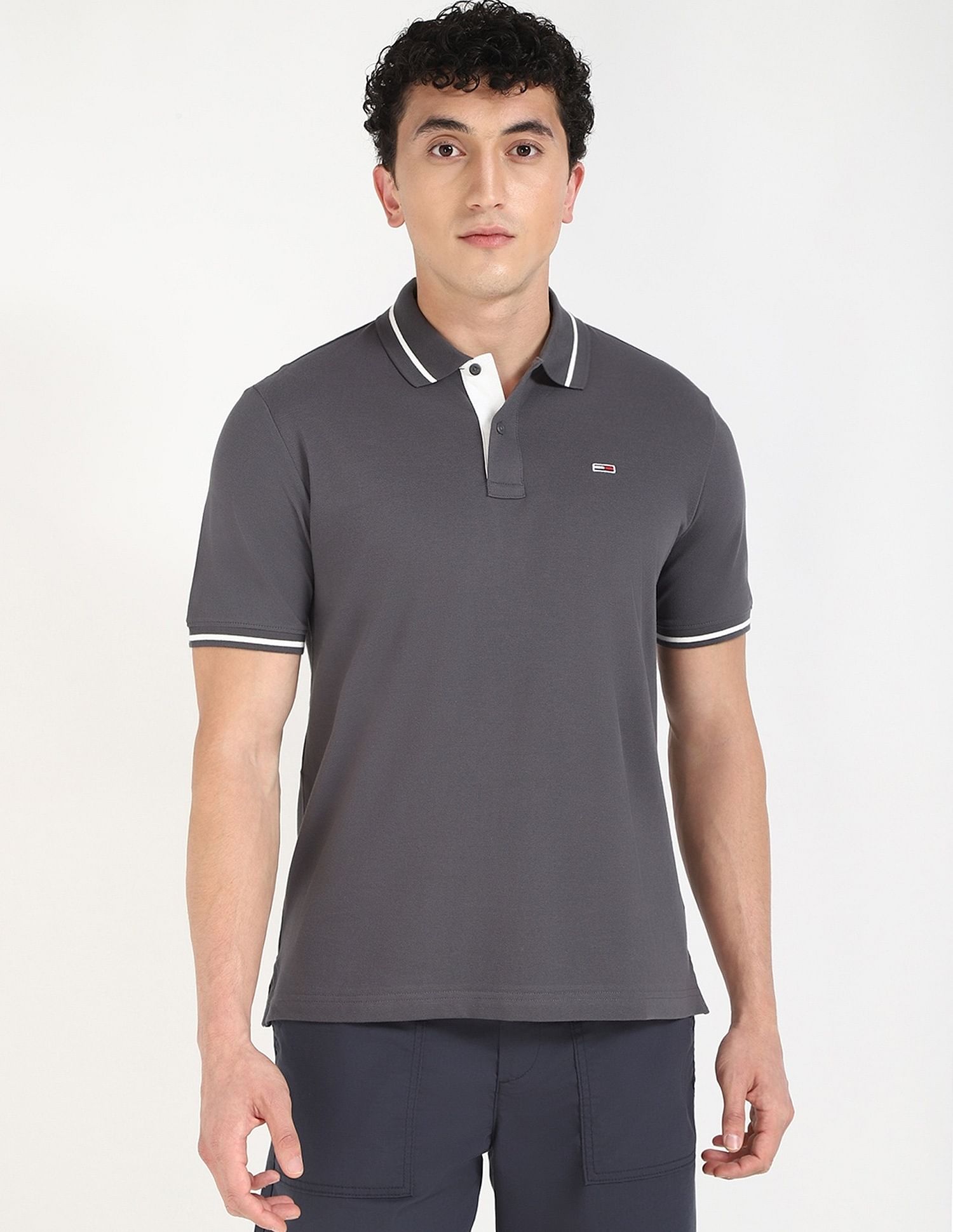 Tommy Hilfiger Solid Regular-Fit Cotton Polo Shirt
