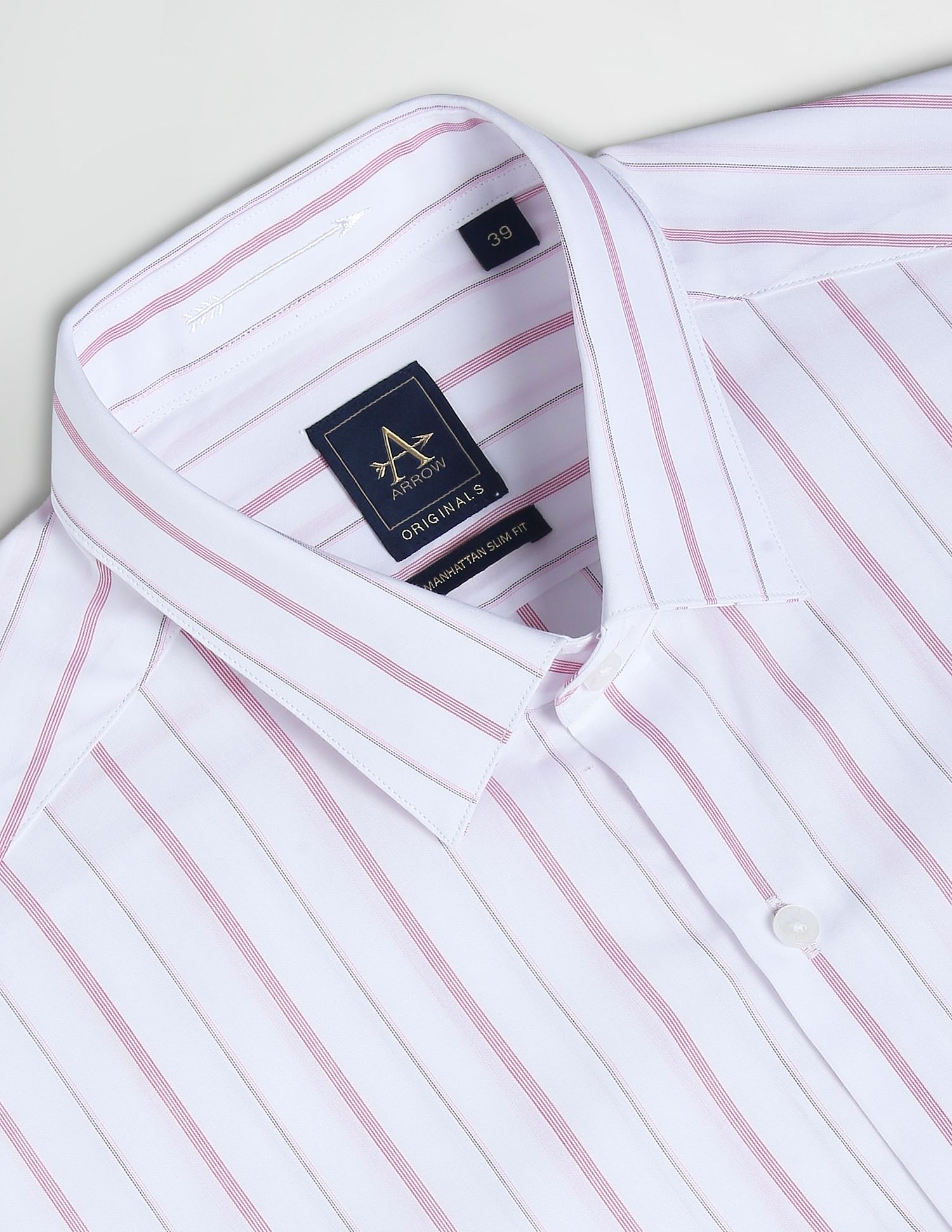 Arrow Pure Cotton Vertical Stripe Shirt
