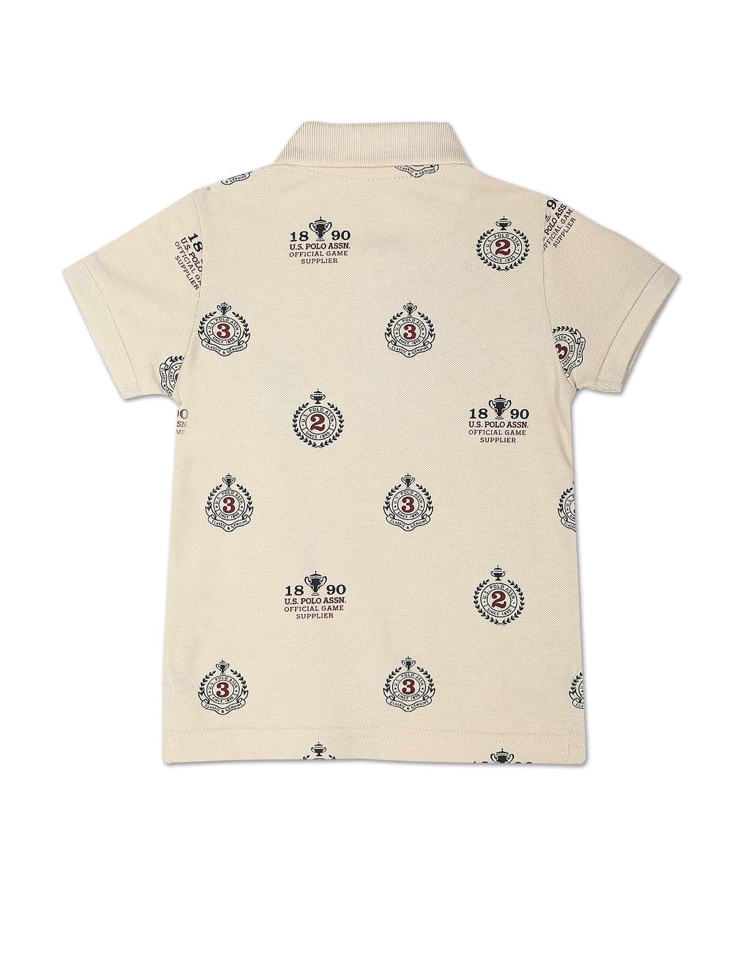 U.S. Polo Assn. Kids Brand Print Cotton Polo Shirt