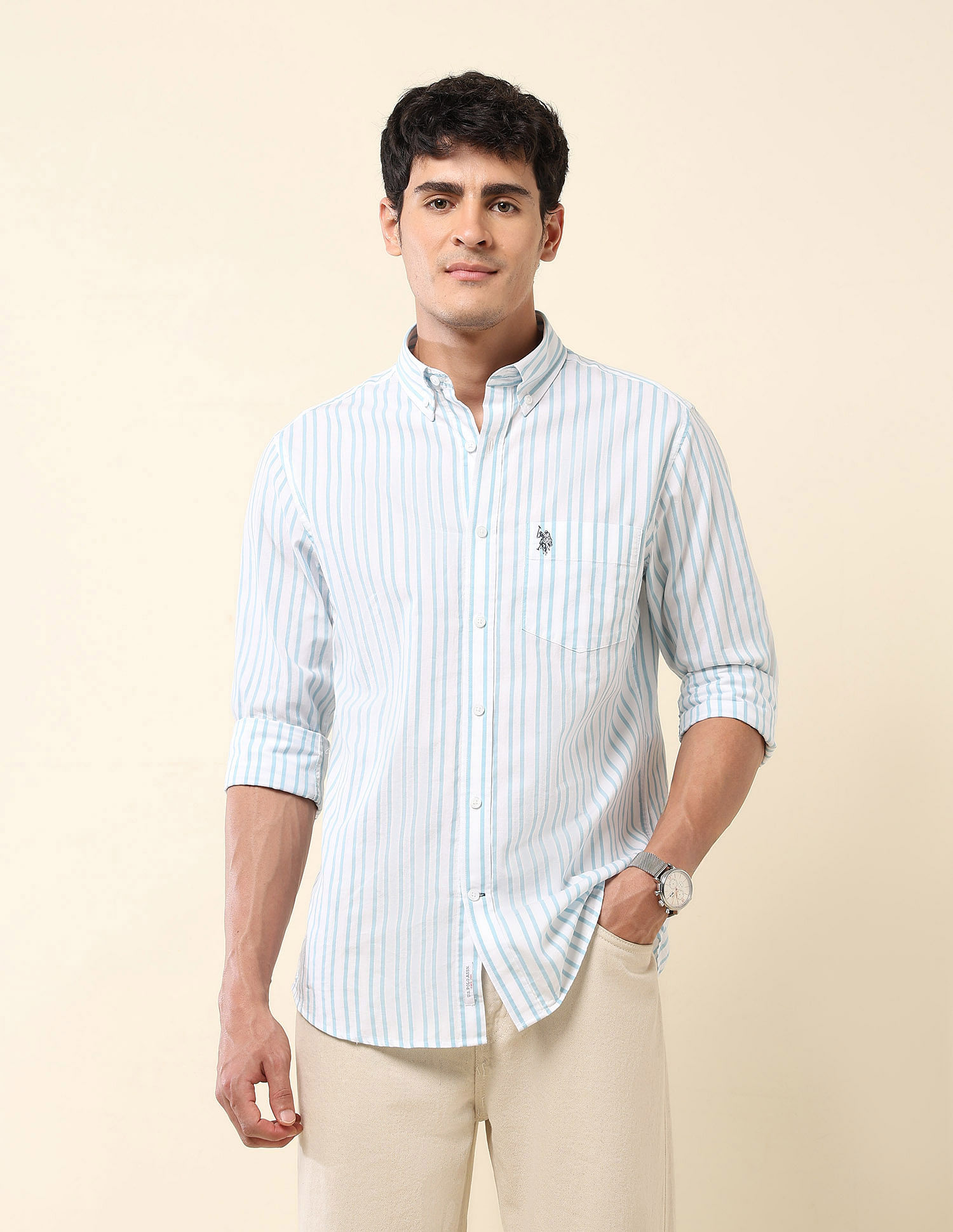 U.S. Polo Assn. Vertical Striped Pure Cotton Shirt
