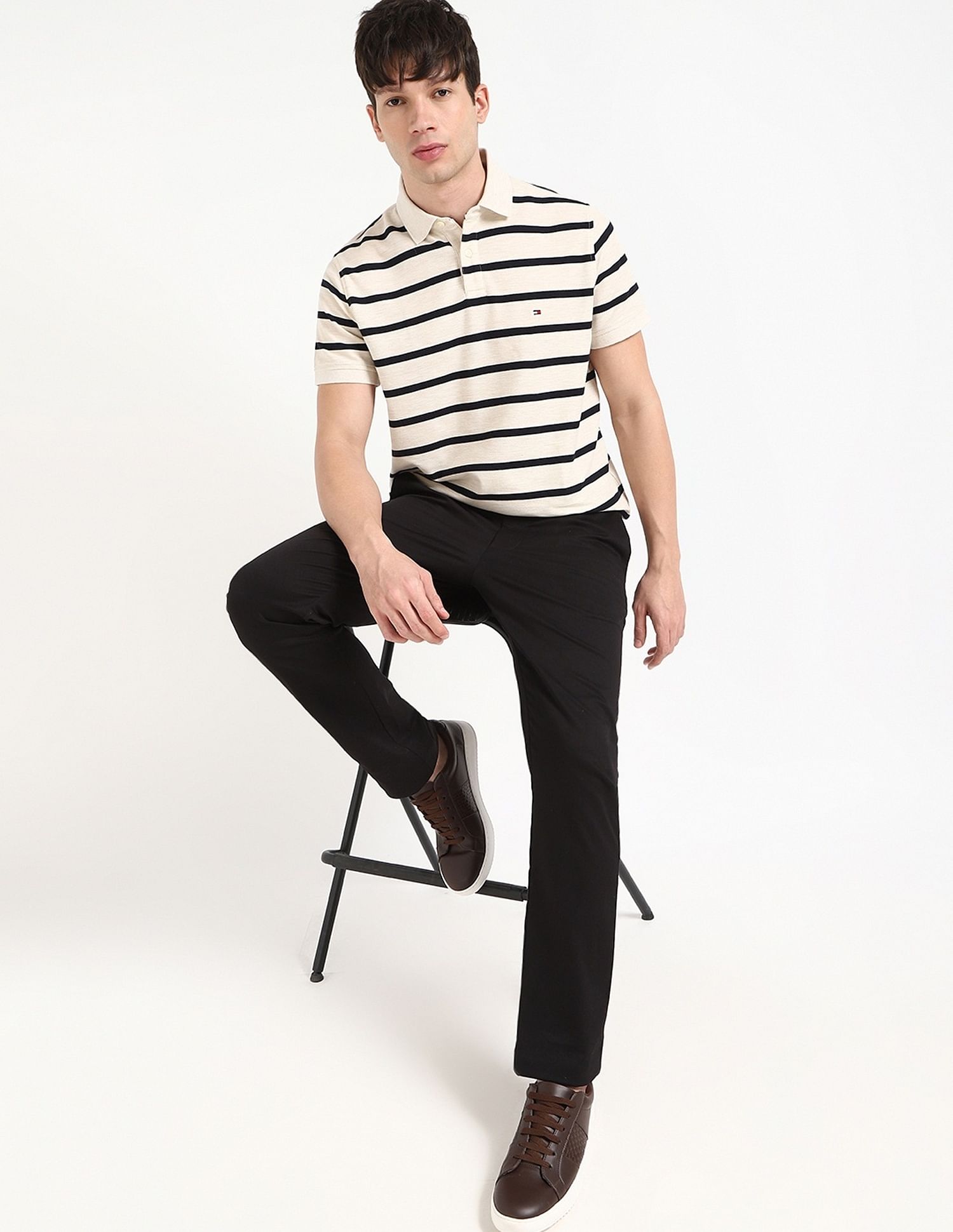 Tommy Hilfiger Striped Regular-Fit Cotton Polo Shirt