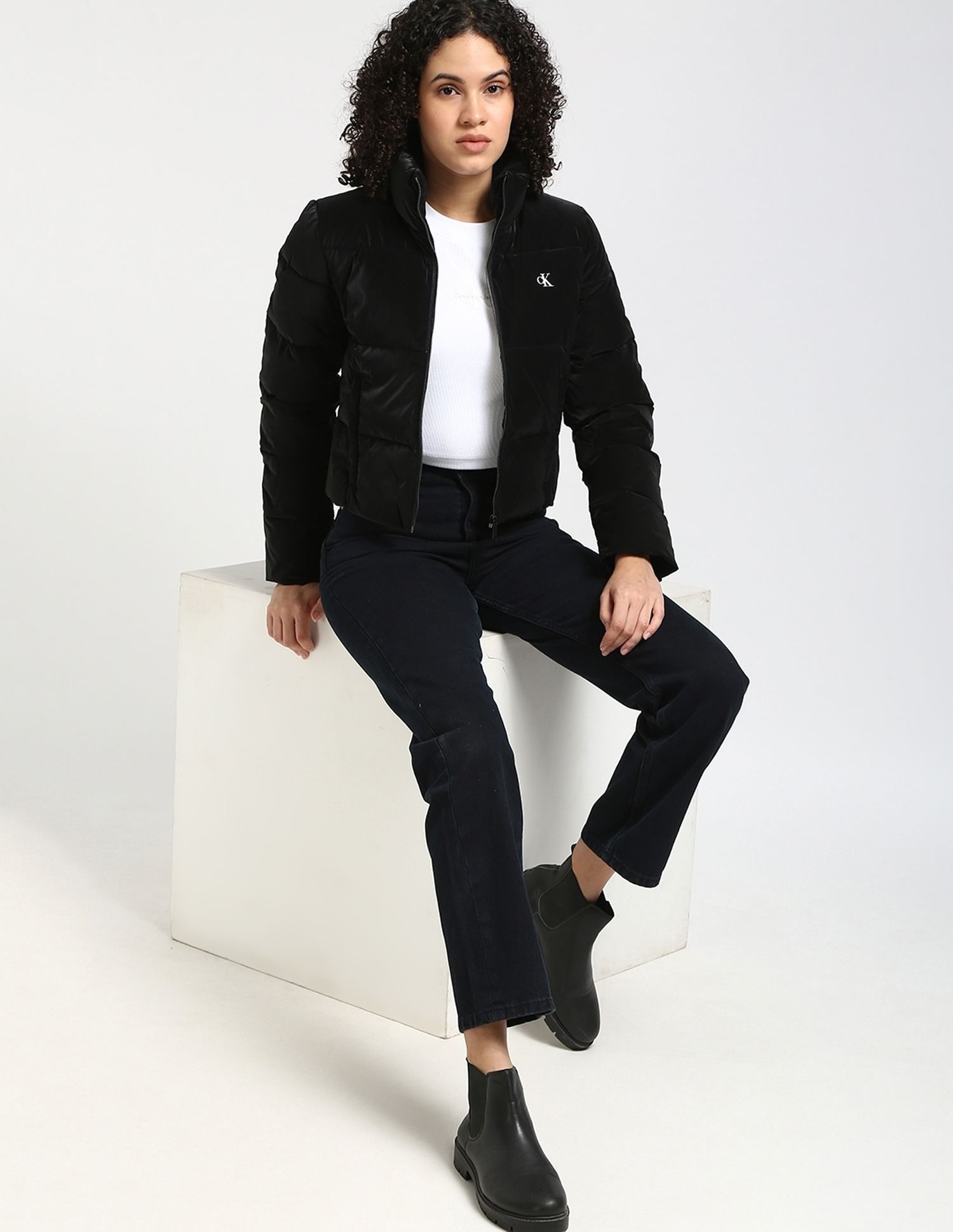 Buy Calvin Klein Jeans Slim-Fit Polyester High-Neck Puffer Jacket