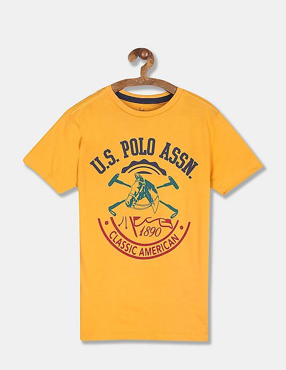 U.S. Polo Assn. Kids Crew Neck Brand Print T-Shirt