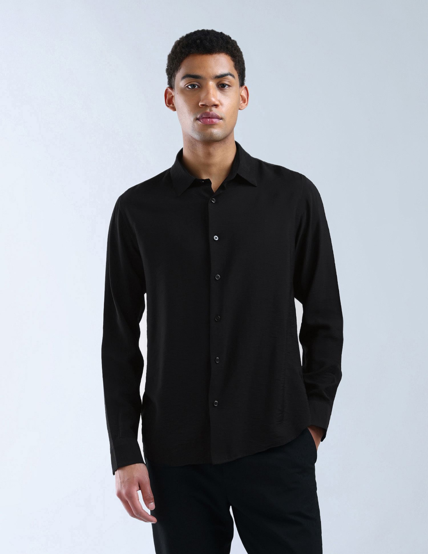 Flying Machine Solid Regular Fit Digitopia Shirt
