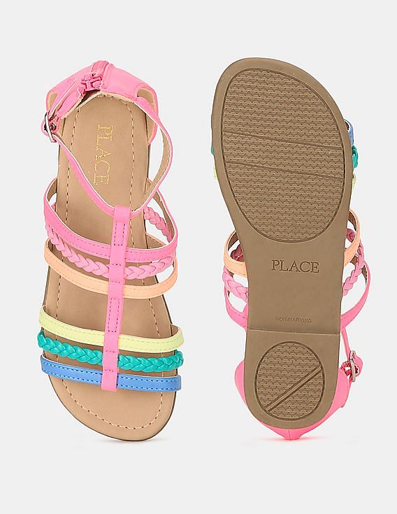 Women's Casual Flat Sandals Braided Strap Open Toe Slip - Temu