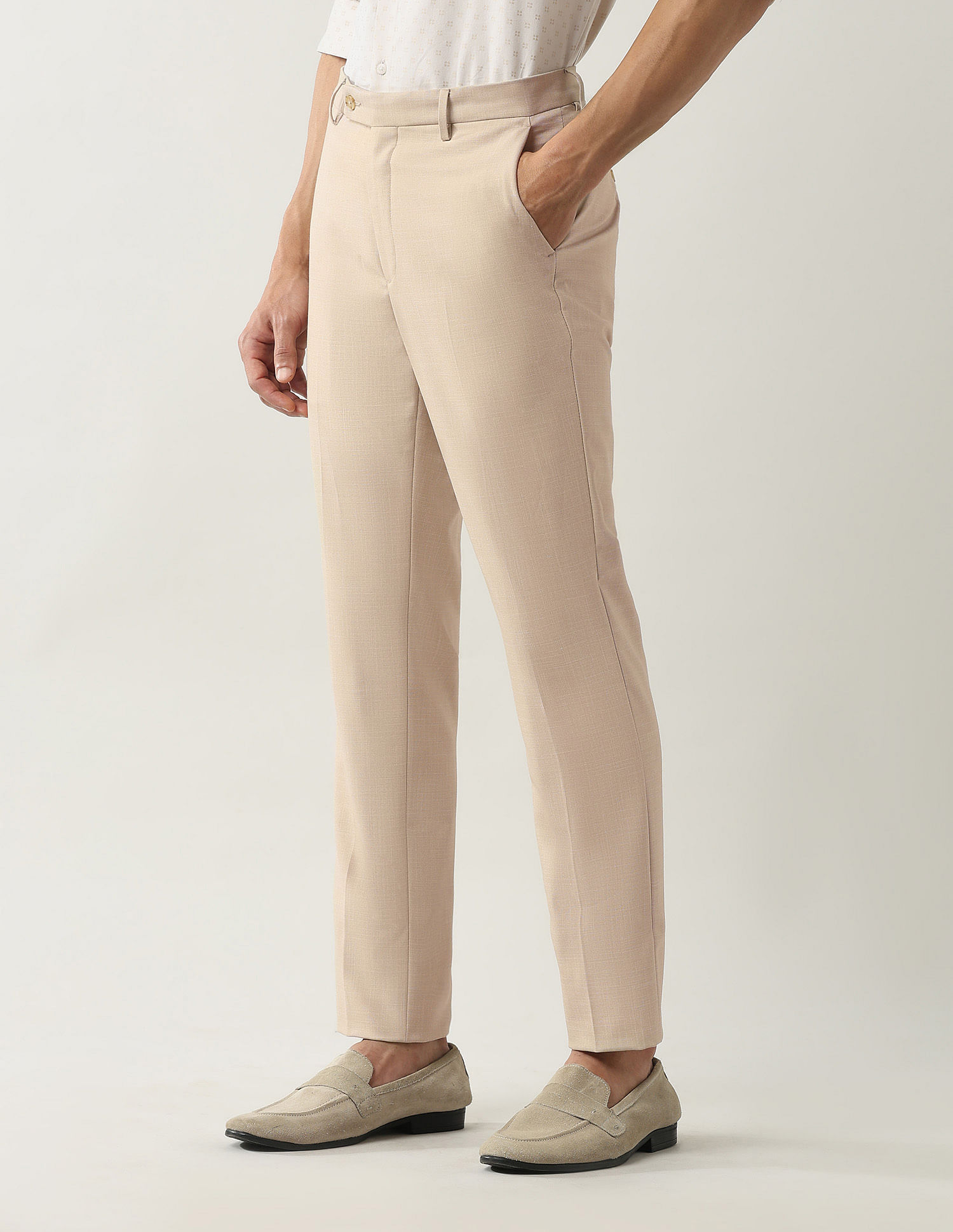 Arrow Slim Fit Dobby Weave Autoflex Trousers