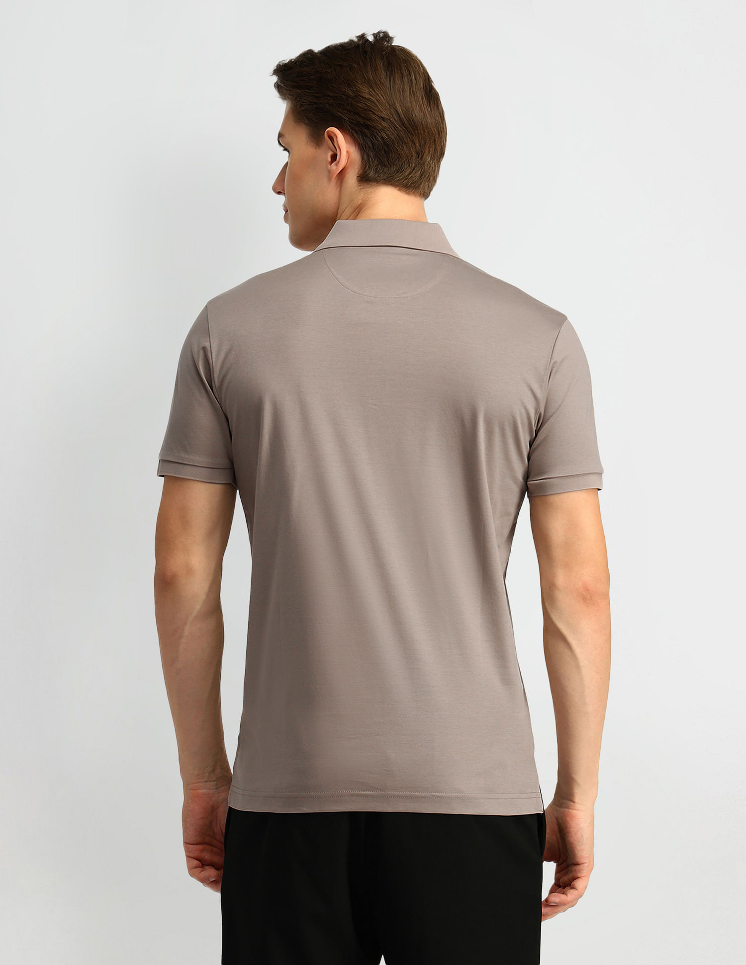 Arrow Solid Pattern Pure Cotton Polo Shirt
