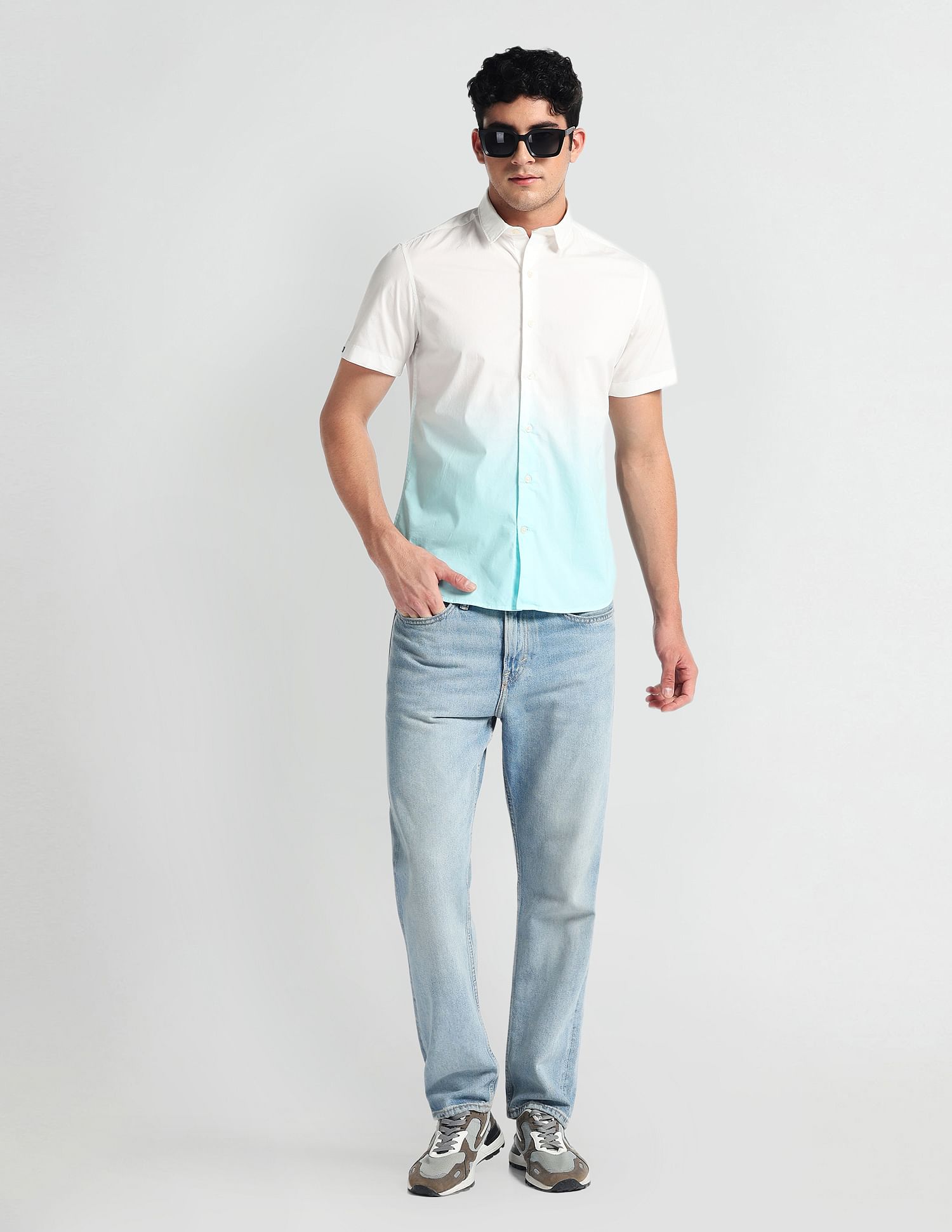 Arrow Sports Short Sleeve Ombre Shirt