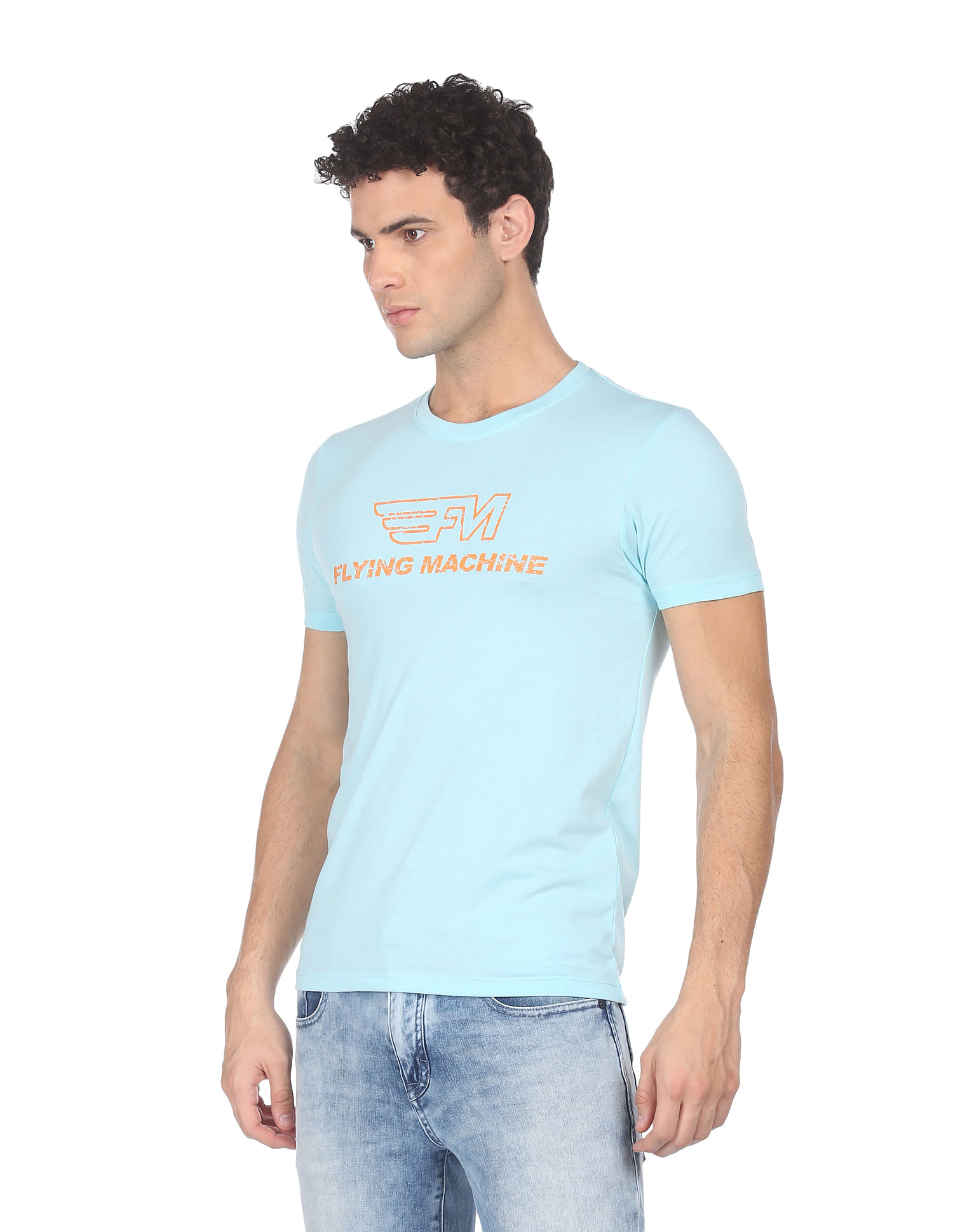 Flying Machine Crew Neck Brand Print T-Shirt