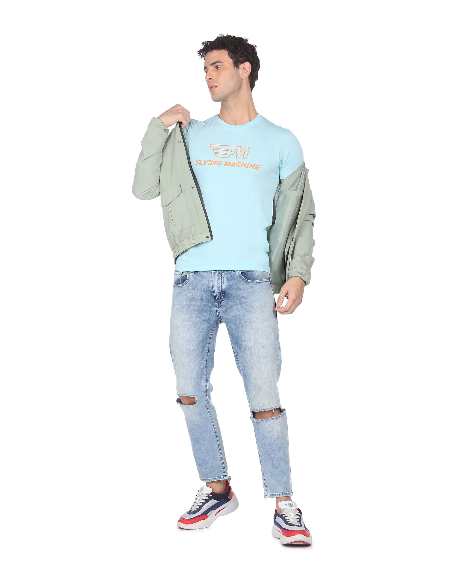 Flying Machine Crew Neck Brand Print T-Shirt