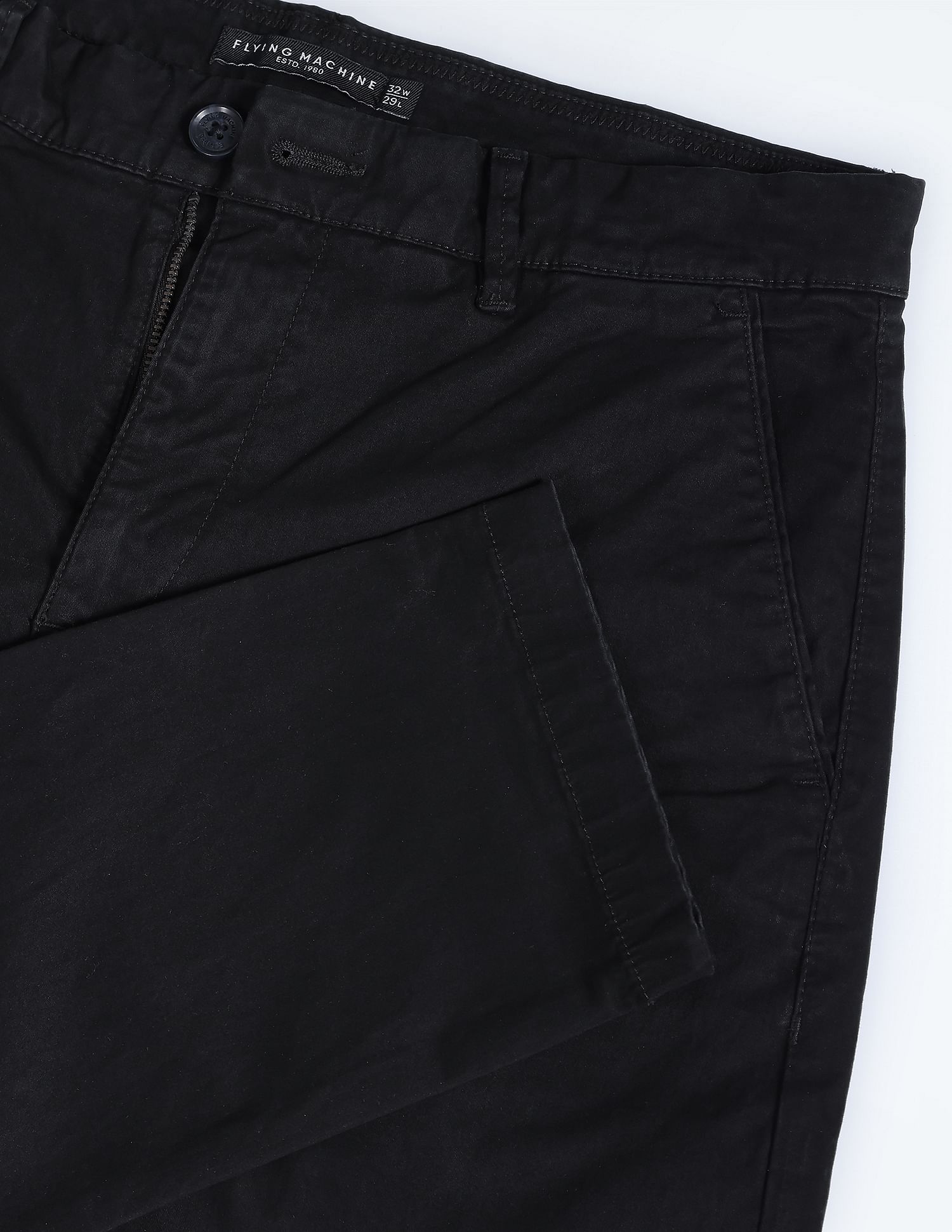 Flying Machine Slash Slim Tapered Fit Solid Trousers