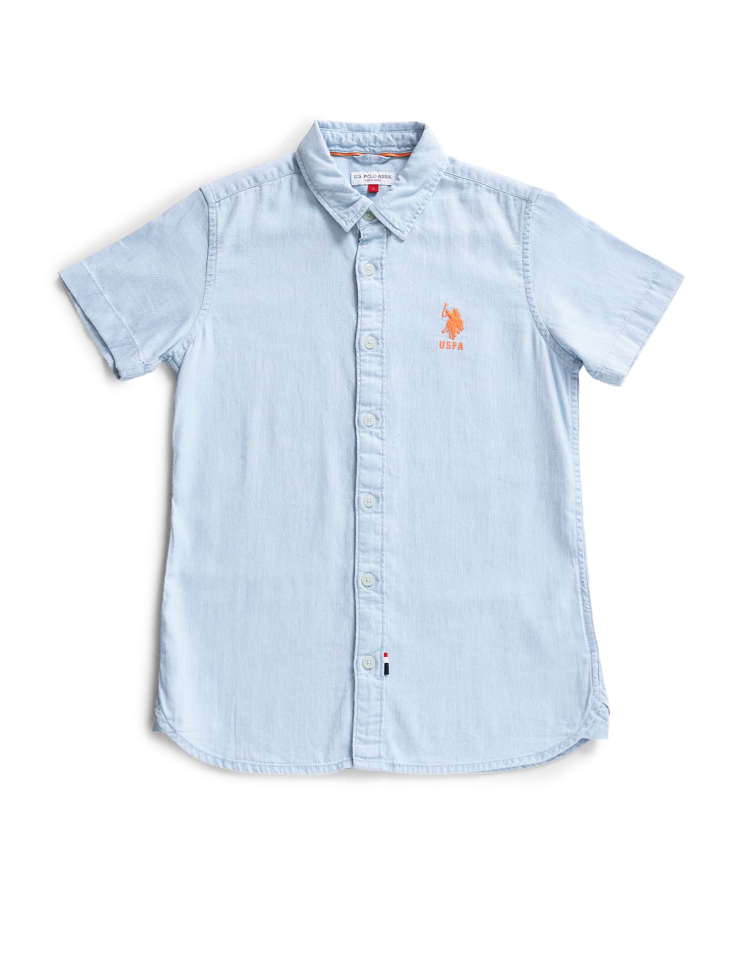 U.S. Polo Assn. Kids Boys Short Sleeve Chambray Shirt