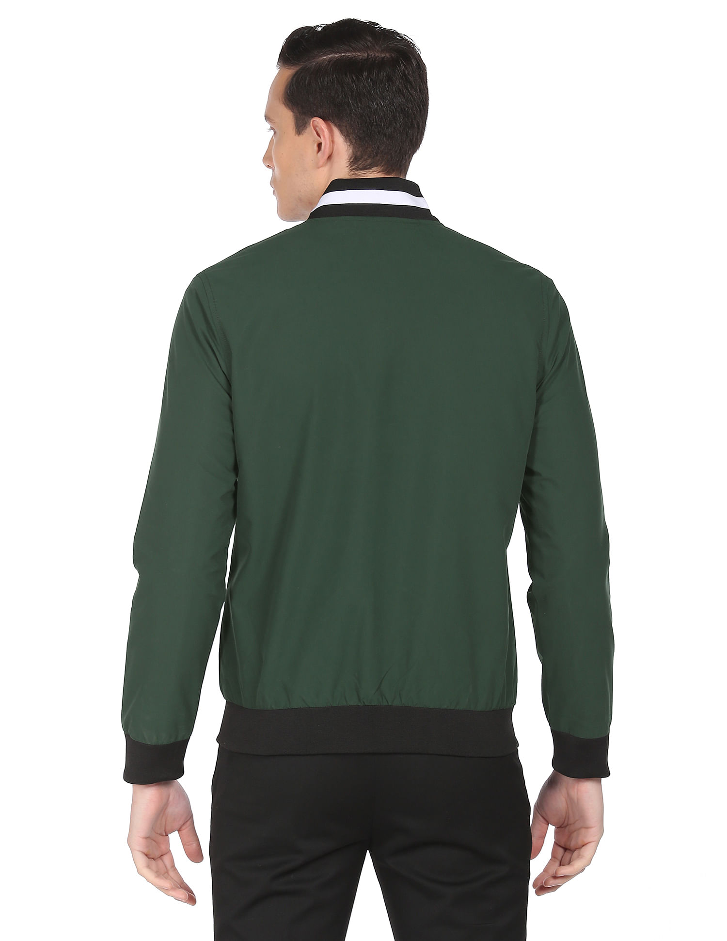 Buy Arrow Sports Stand Collar Zip Up Bomber Jacket - NNNOW.com