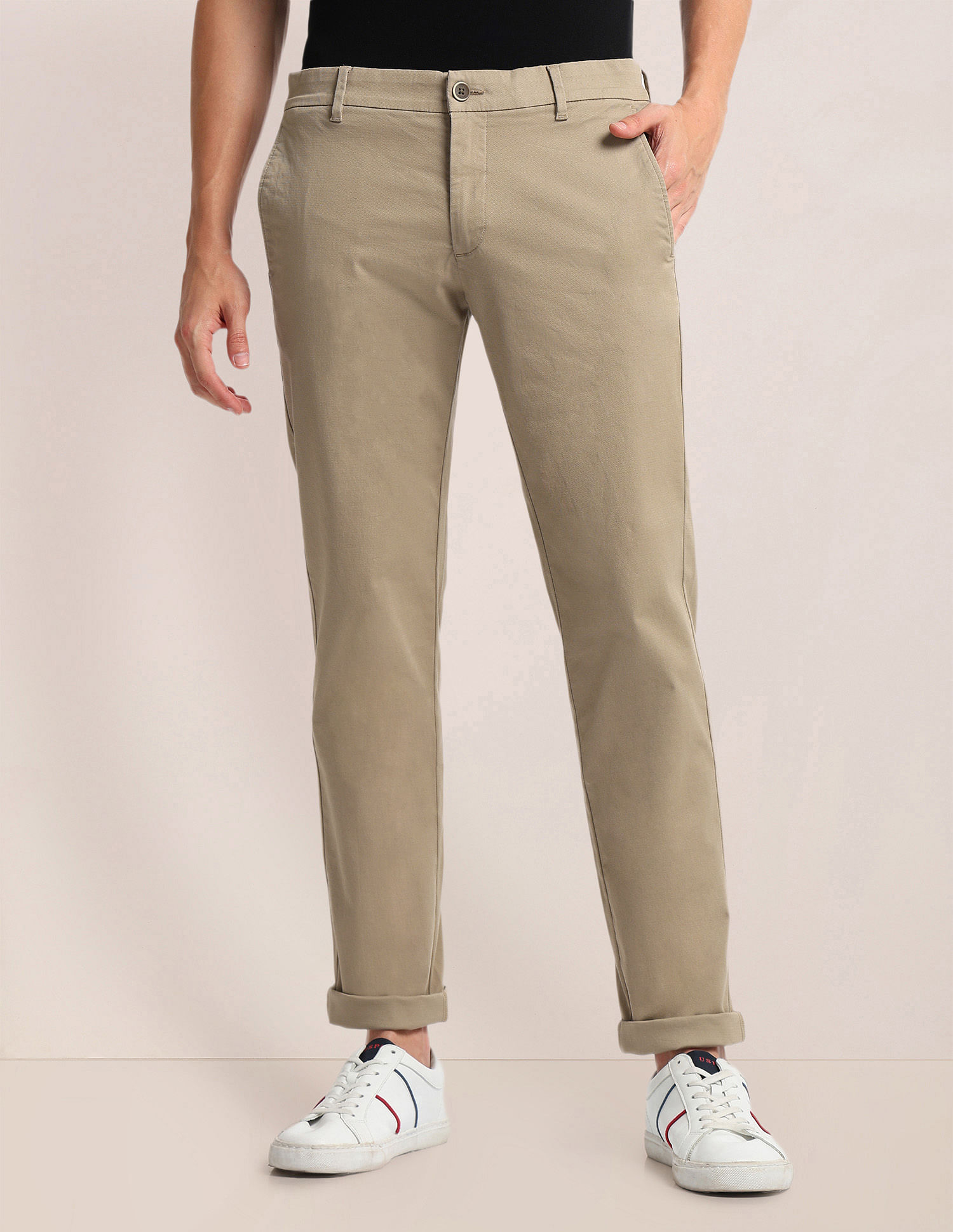 U.S. Polo Assn. Slim Straight Fit Dobby Trousers