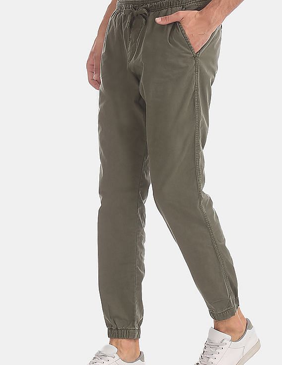 slim twill joggers with gapflex