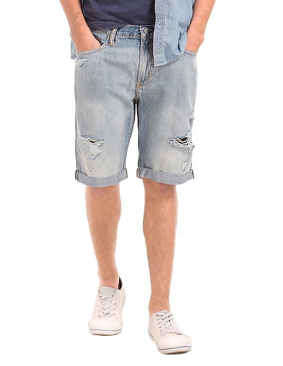 Freefit® Slim Denim Shorts - Light denim blue - Men | H&M US