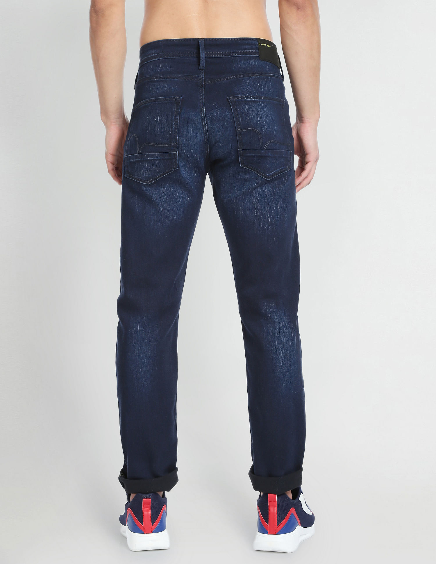 Flying Machine Slash Slim Tapered Mid Rise Jeans
