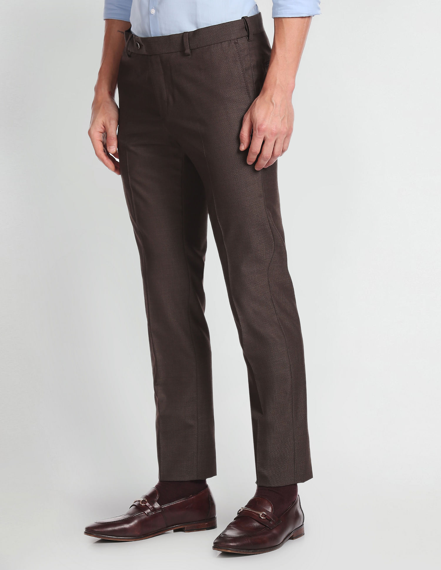 Arrow Solid Dobby Formal Trousers