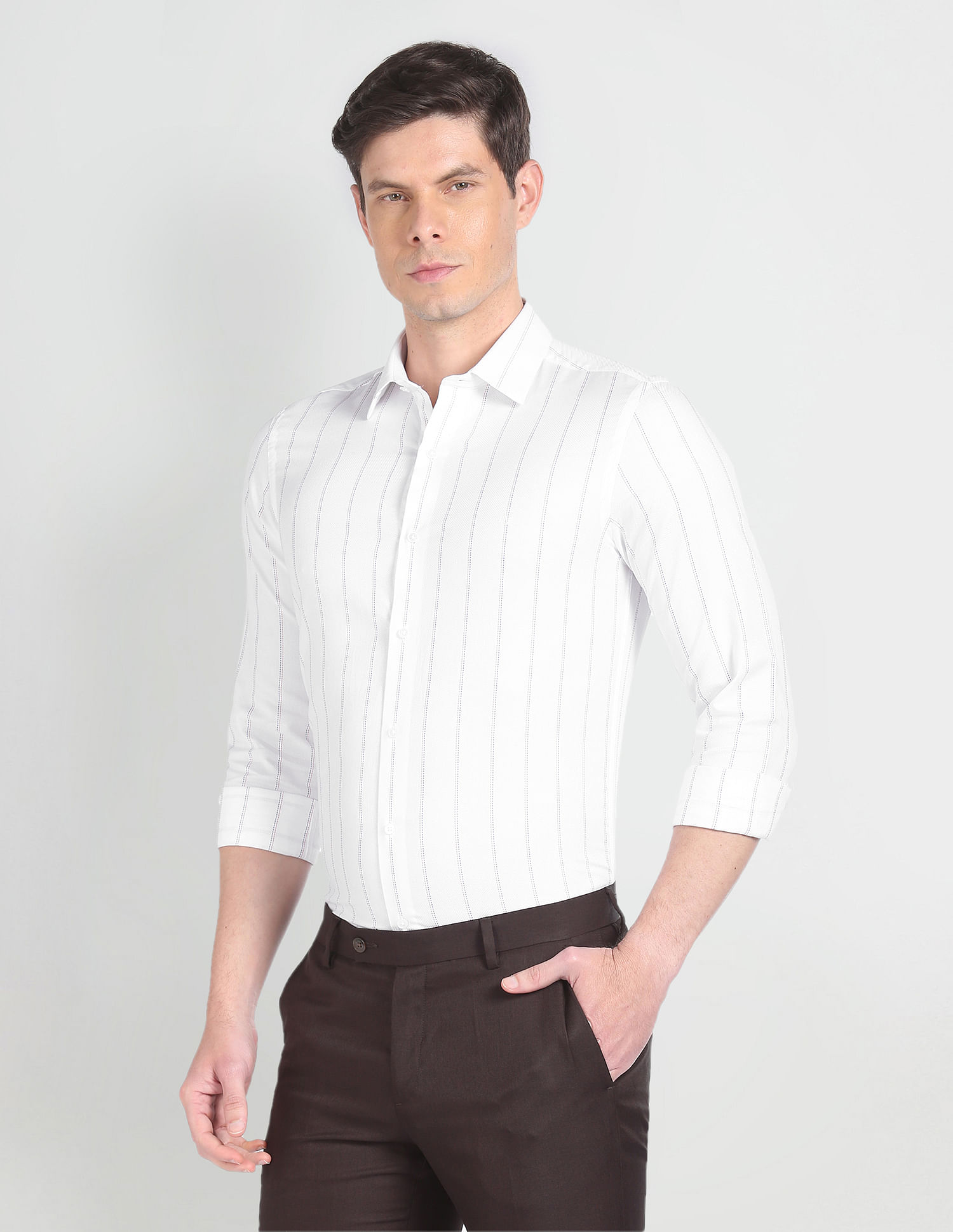 Arrow Newyork Vertical Stripe Dobby Shirt