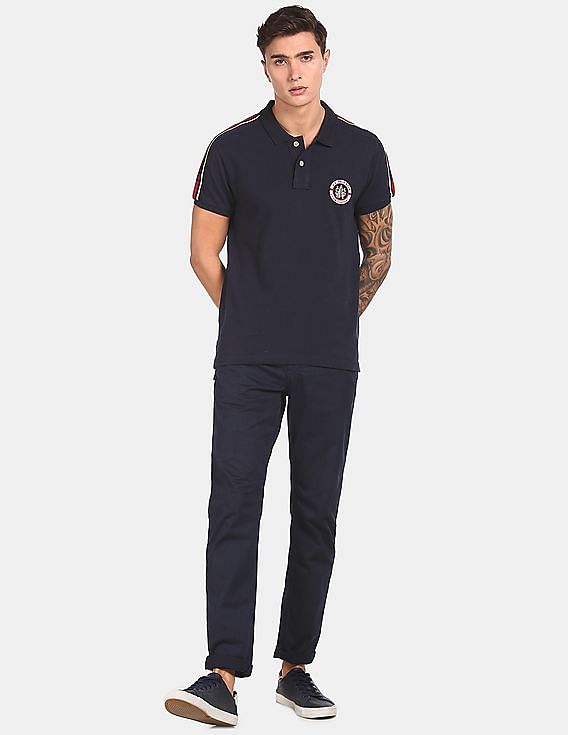 U.S. Polo Assn. Denim Co. Brand Tape Solid Pique Polo Shirt