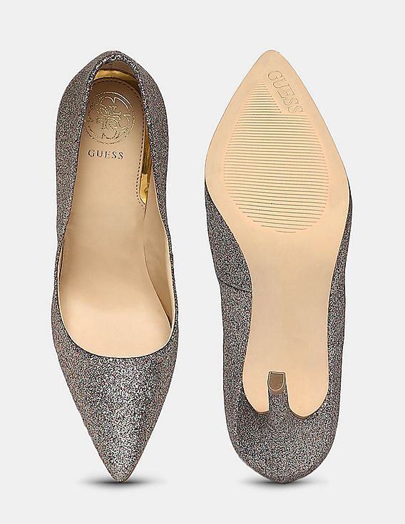 Buy GUESS Women Gold Blixee Shimmer Pumps NNNOW