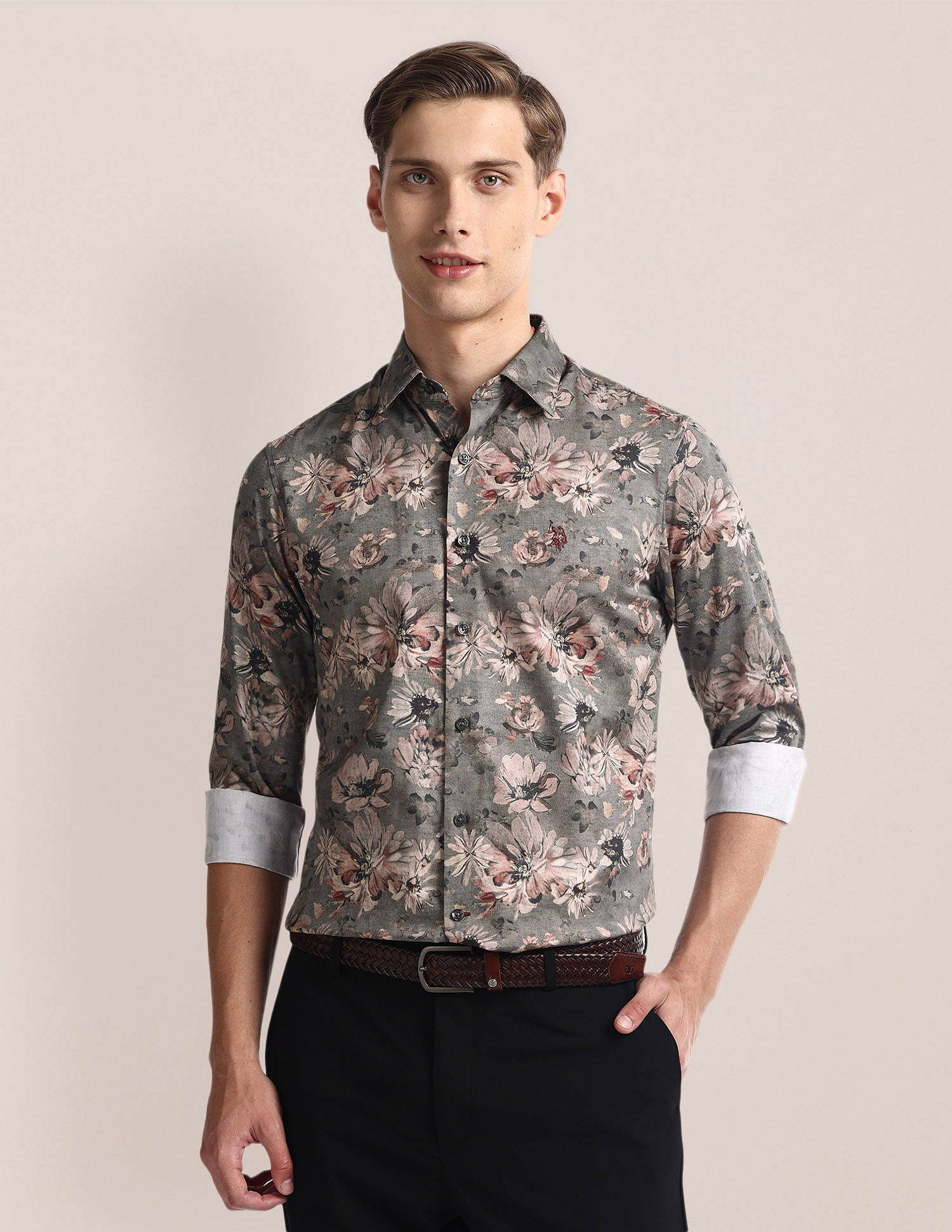 U.S. Polo Assn. Floral Print Tailored Fit Shirt