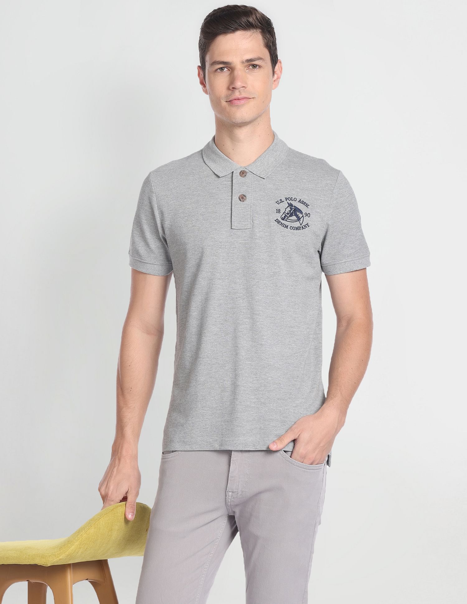 U.S. Polo Assn. Denim Co. Solid Muscle Fit Polo Shirt