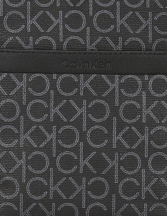 Buy Calvin Klein Men Brown Monogram Print Messenger Bag - NNNOW.com