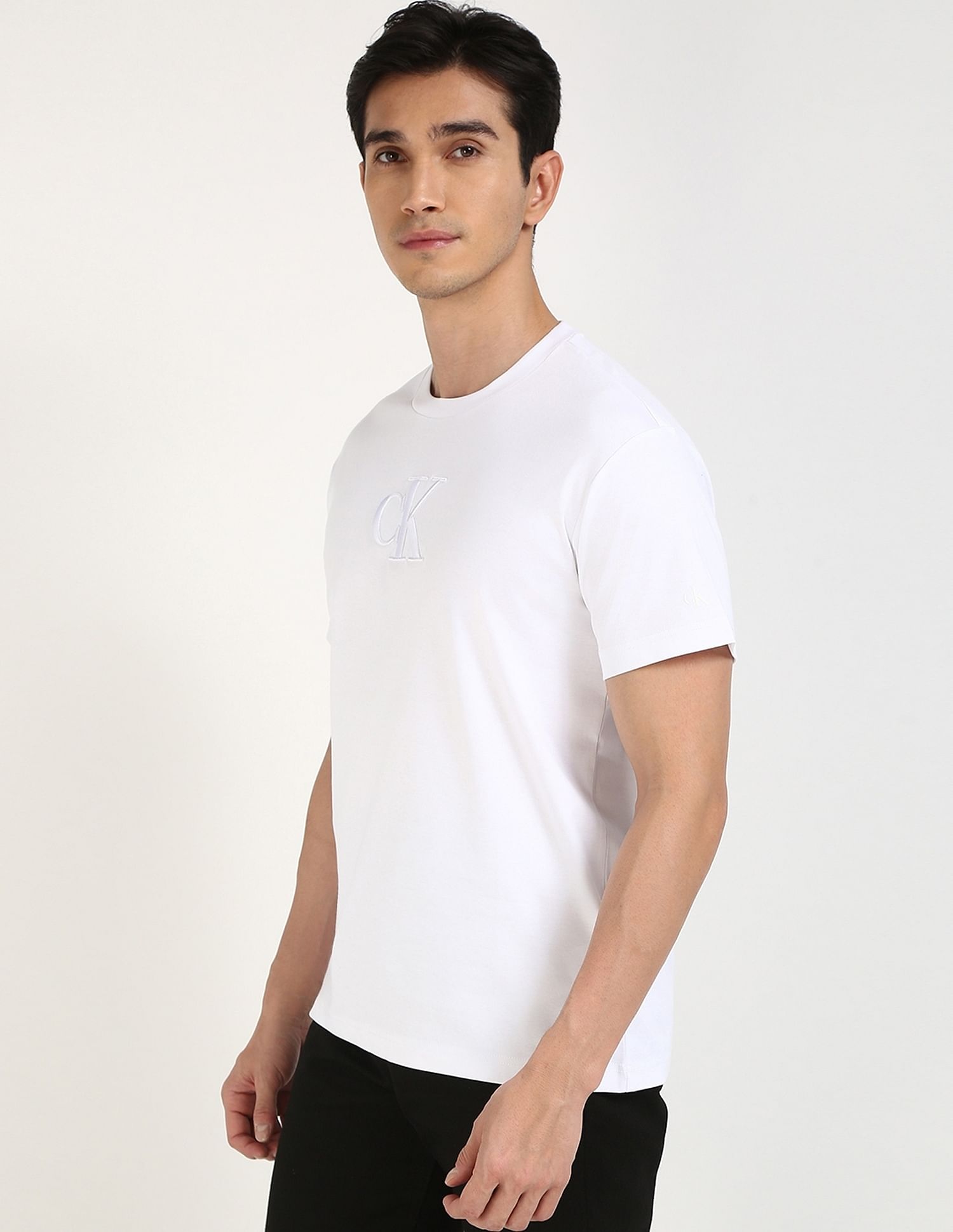 Calvin Klein Jeans Embroidered Logo Regular-Fit Cotton T Shirt