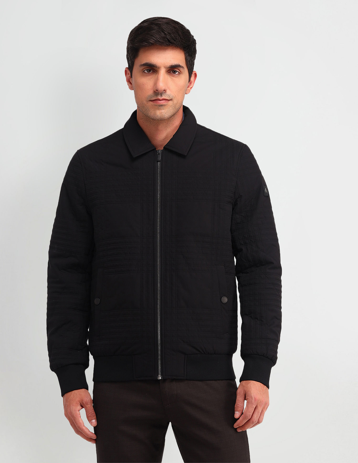 Arrow Solid Regular Fit Casual Jacket