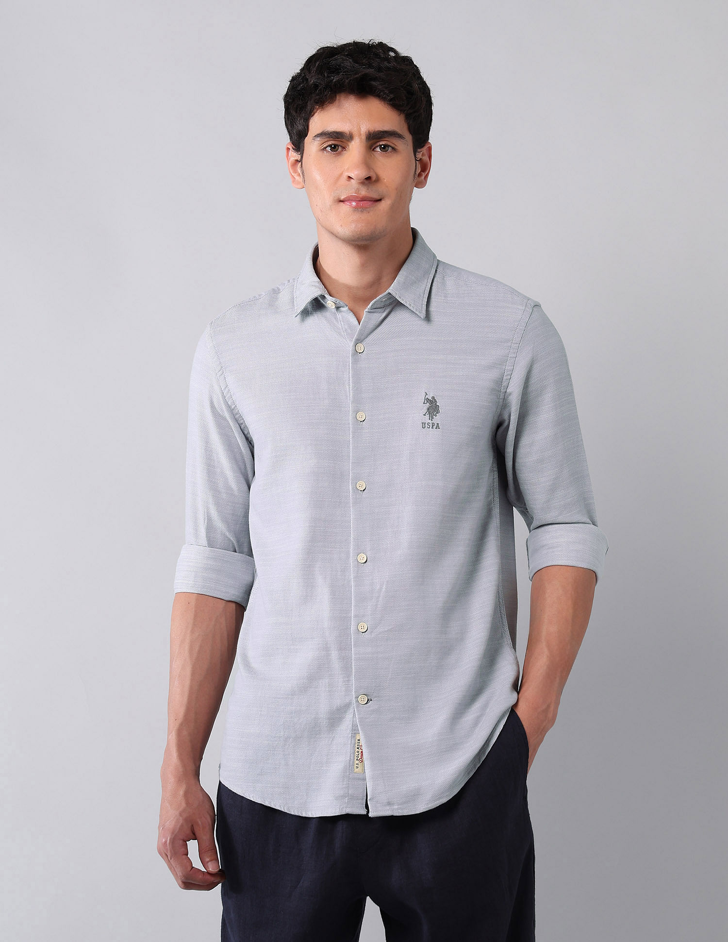 U.S. Polo Assn. Denim Co. All-Over Printed Pure Cotton Shirt
